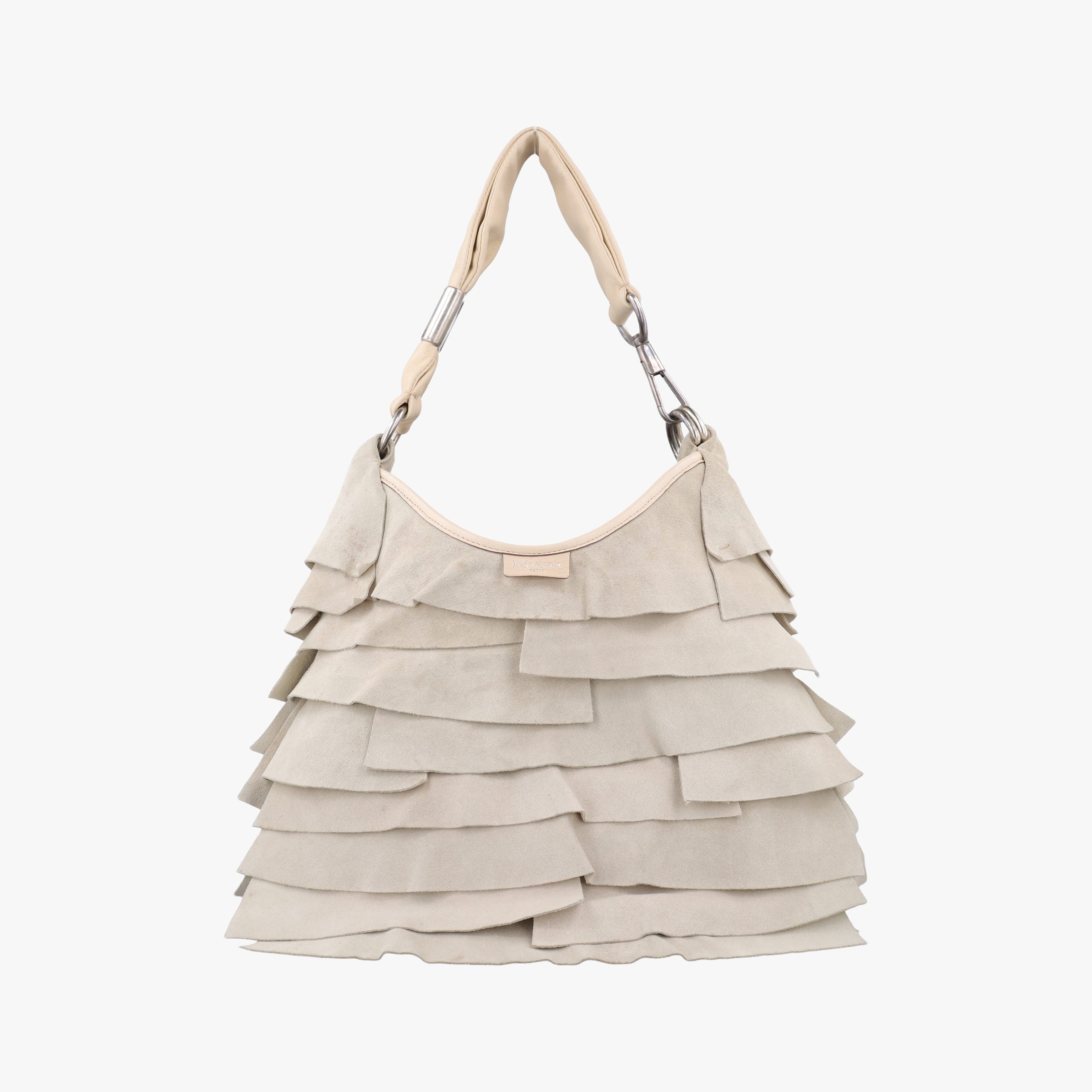 Pre-owned Yves Saint Laurent Mombasa Beige Suede 122245 handbag | stylenewstar
