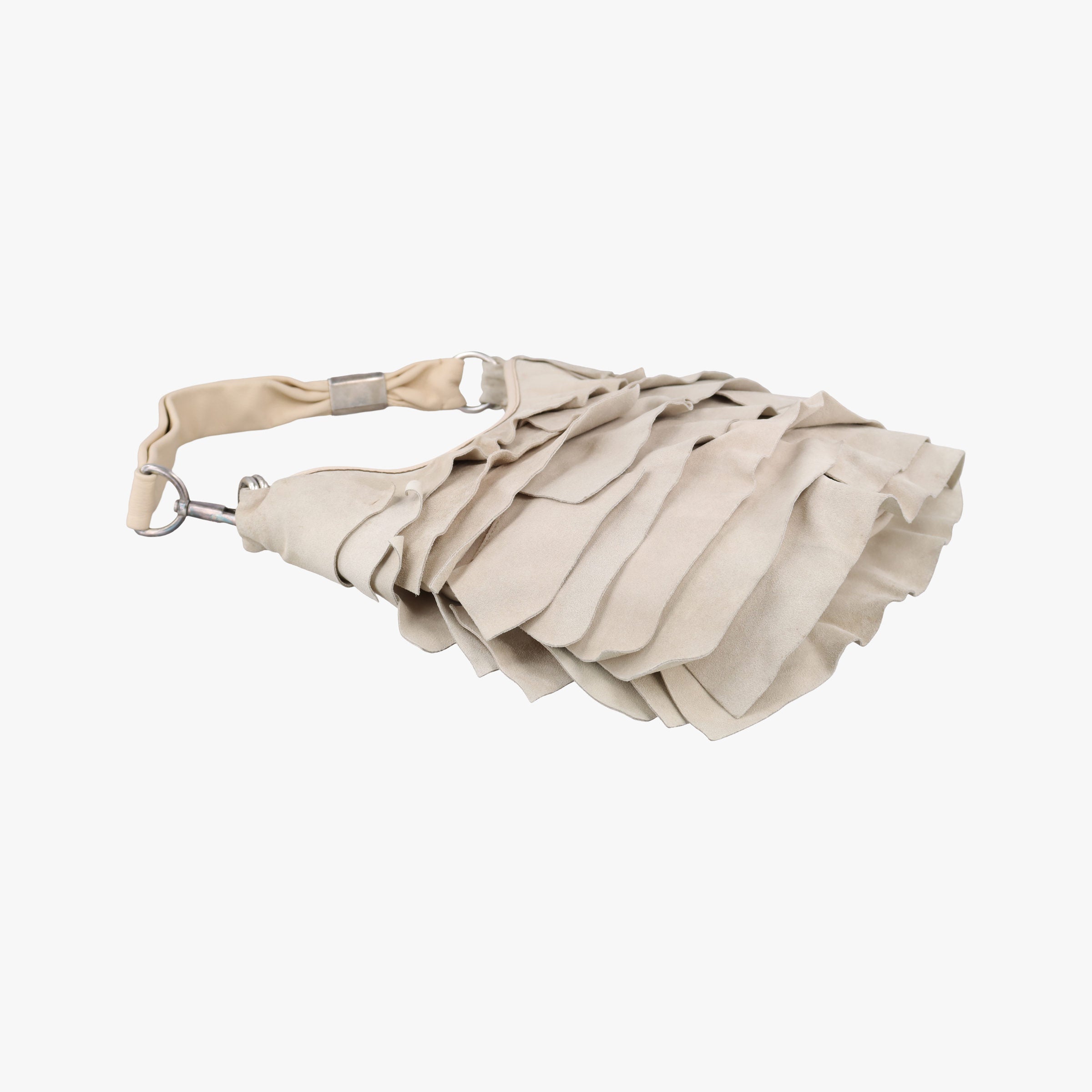 Pre-owned Yves Saint Laurent Mombasa Beige Suede 122245 handbag | stylenewstar
