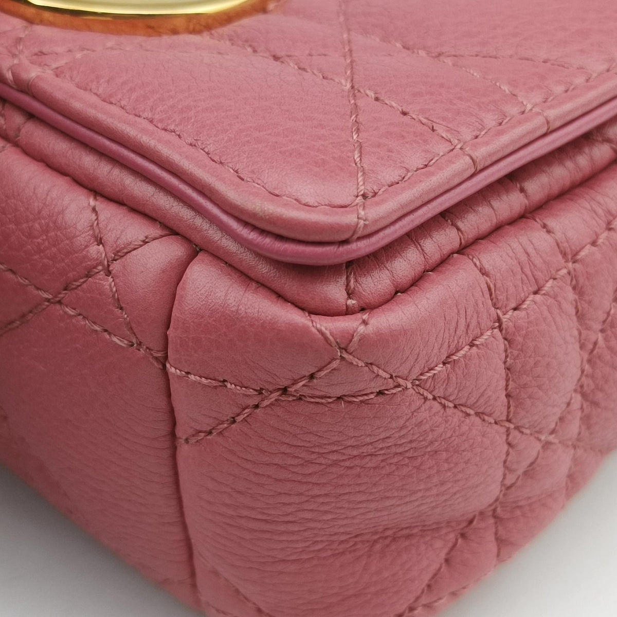 Pre-owned Christian Dior Caro micro Pink Leather  shoulderbag | stylenewstar