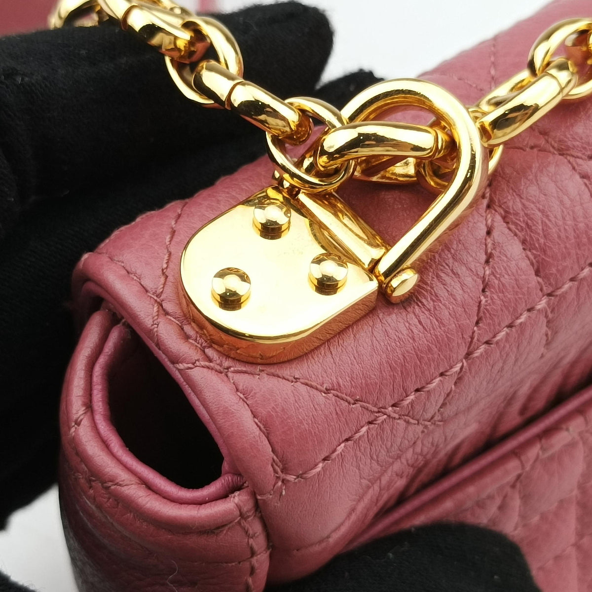 Pre-owned Christian Dior Caro micro Pink Leather  shoulderbag | stylenewstar