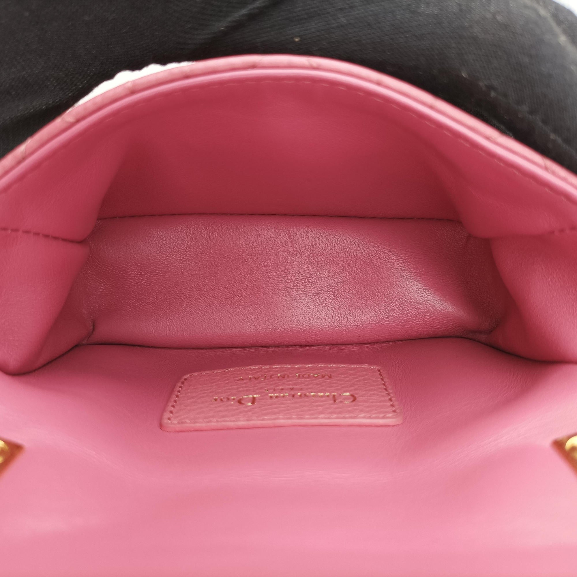 Pre-owned Christian Dior Caro micro Pink Leather  shoulderbag | stylenewstar