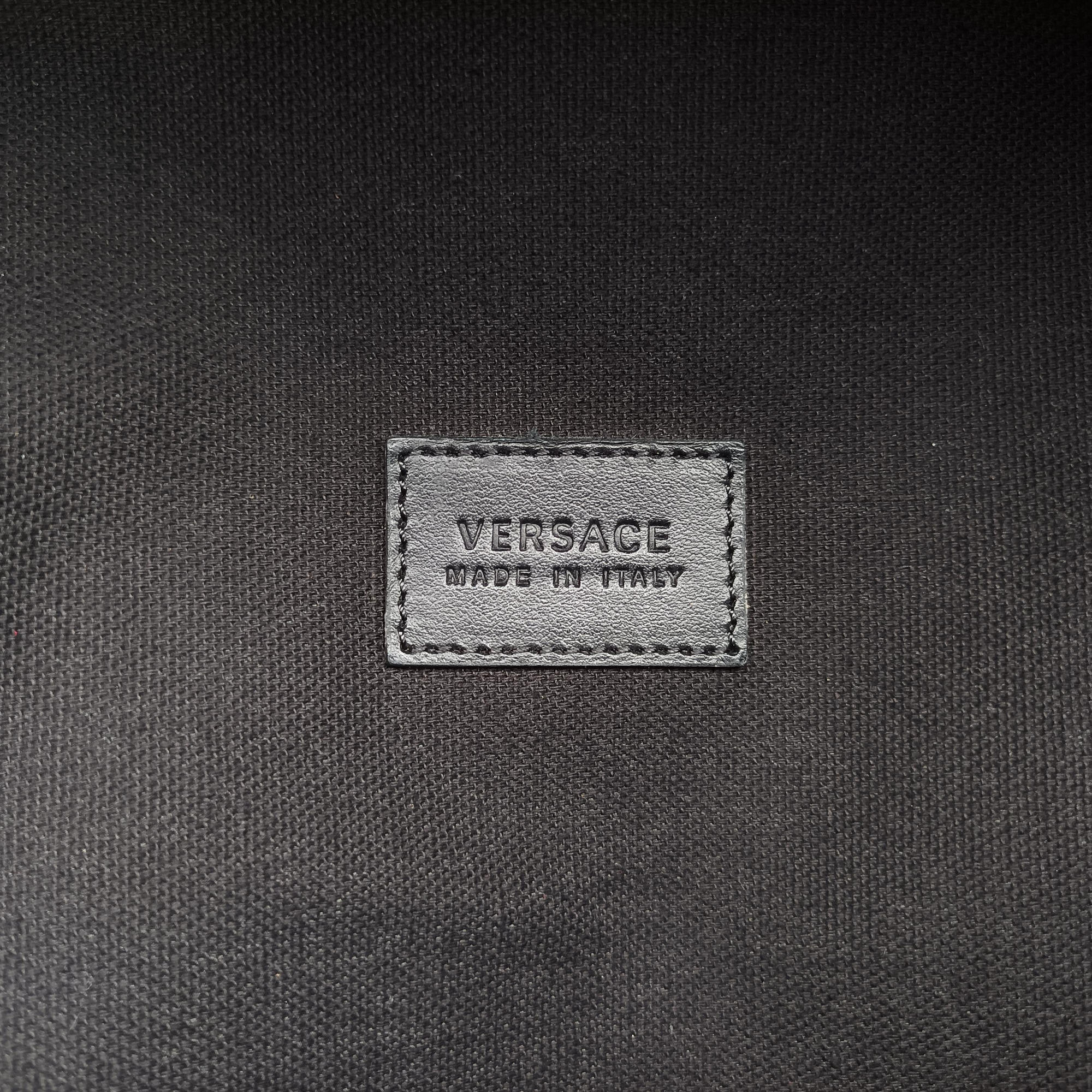 Pre-owned VERSACE La Medusa Black Leather  backpack/rucksack | stylenewstar