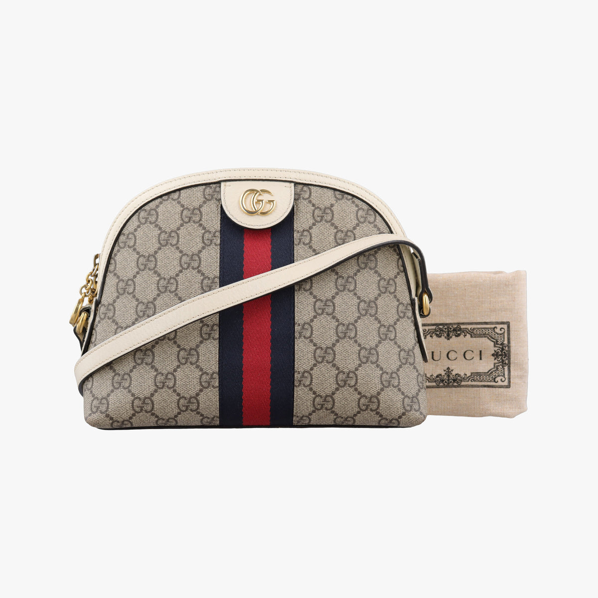 Secondhand Gucci Ophidia beige×White PVC coated canvas×Leather 499621 shoulderbag | stylenewstar