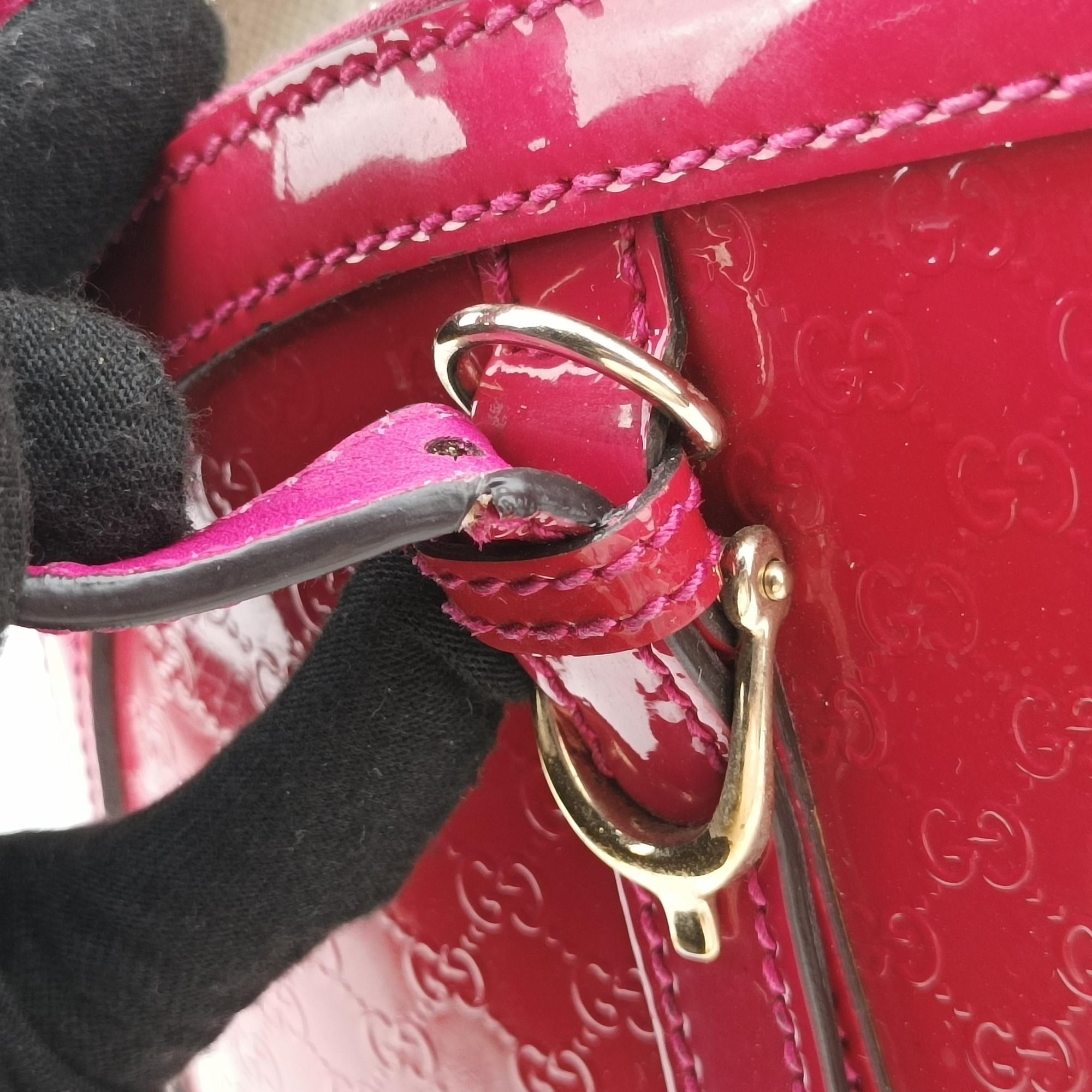 Secondhand Gucci Microguccissima Rose Patent Leather 309617 shoulderbag | stylenewstar