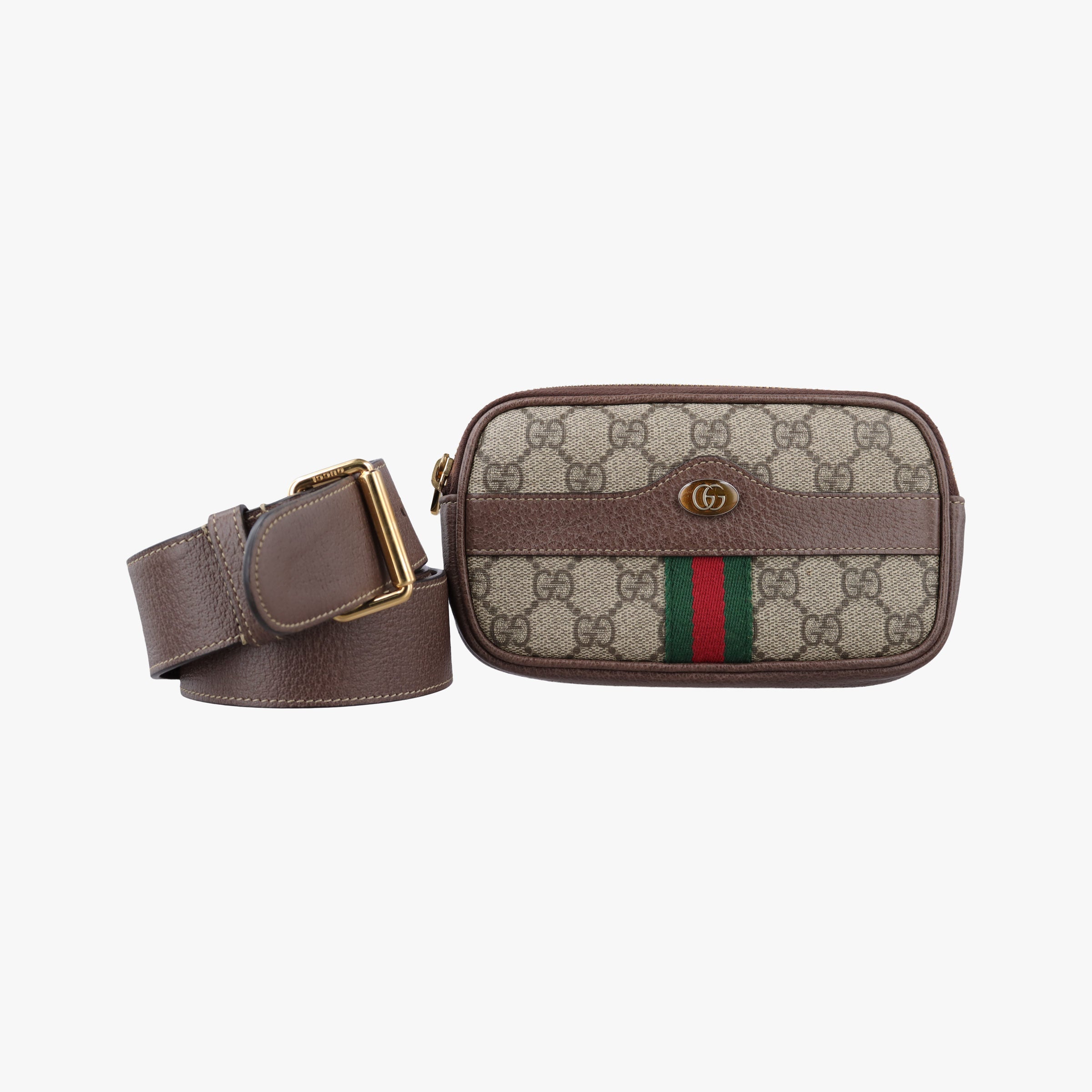 Secondhand Gucci Ophidia Brown PVC coated canvas 519308 bum bag/waist bag | stylenewstar