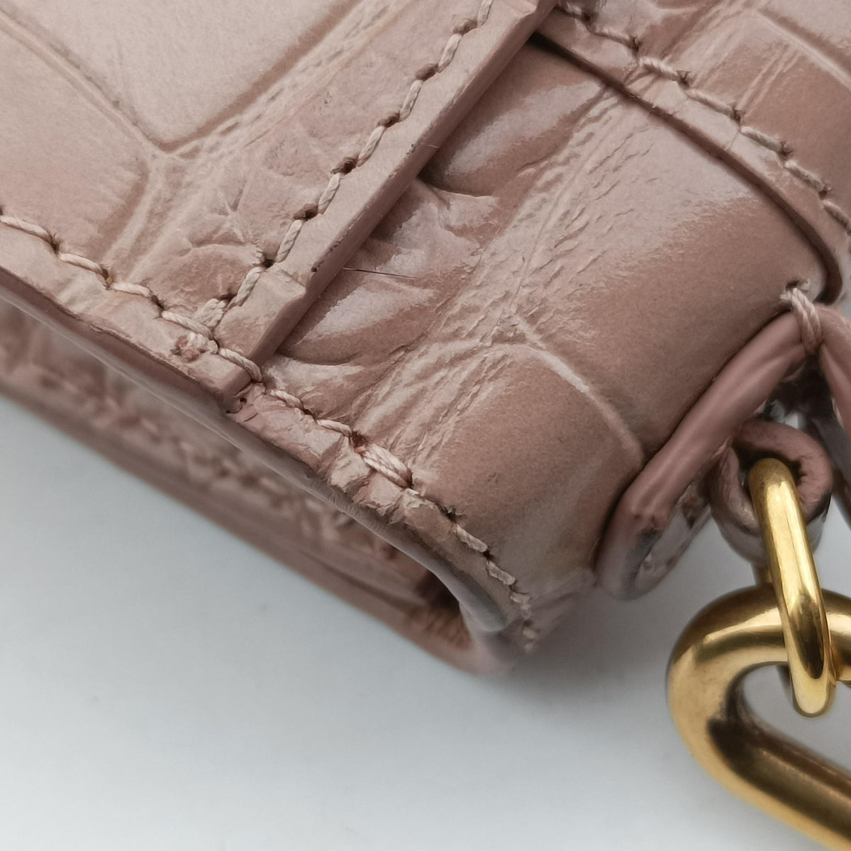 Pre-owned Balenciaga Hourglass mini Beige leather  shoulderbag | stylenewstar