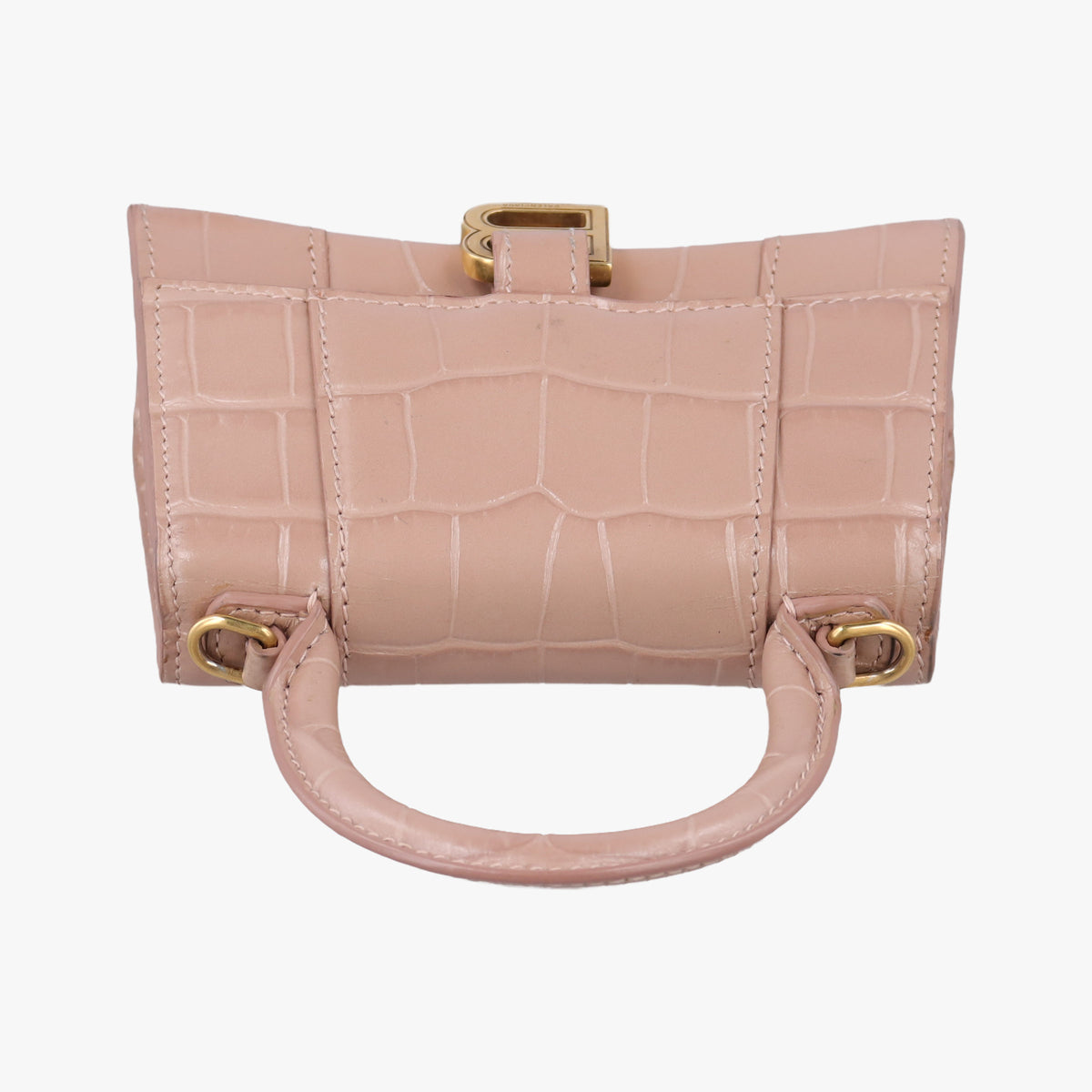 Pre-owned Balenciaga Hourglass mini Beige leather  shoulderbag | stylenewstar
