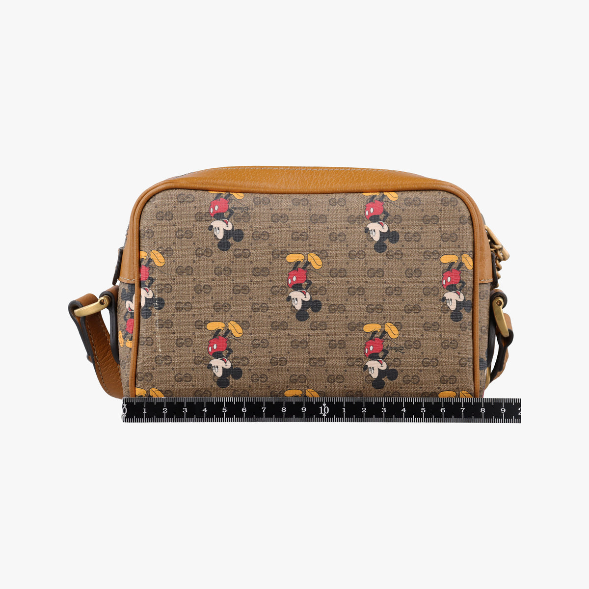 Pre-owned Gucci Mickey Mouse Disney collaboration Brown×Multicolour PVC coated canvas×Leather 602536 shoulderbag | stylenewstar