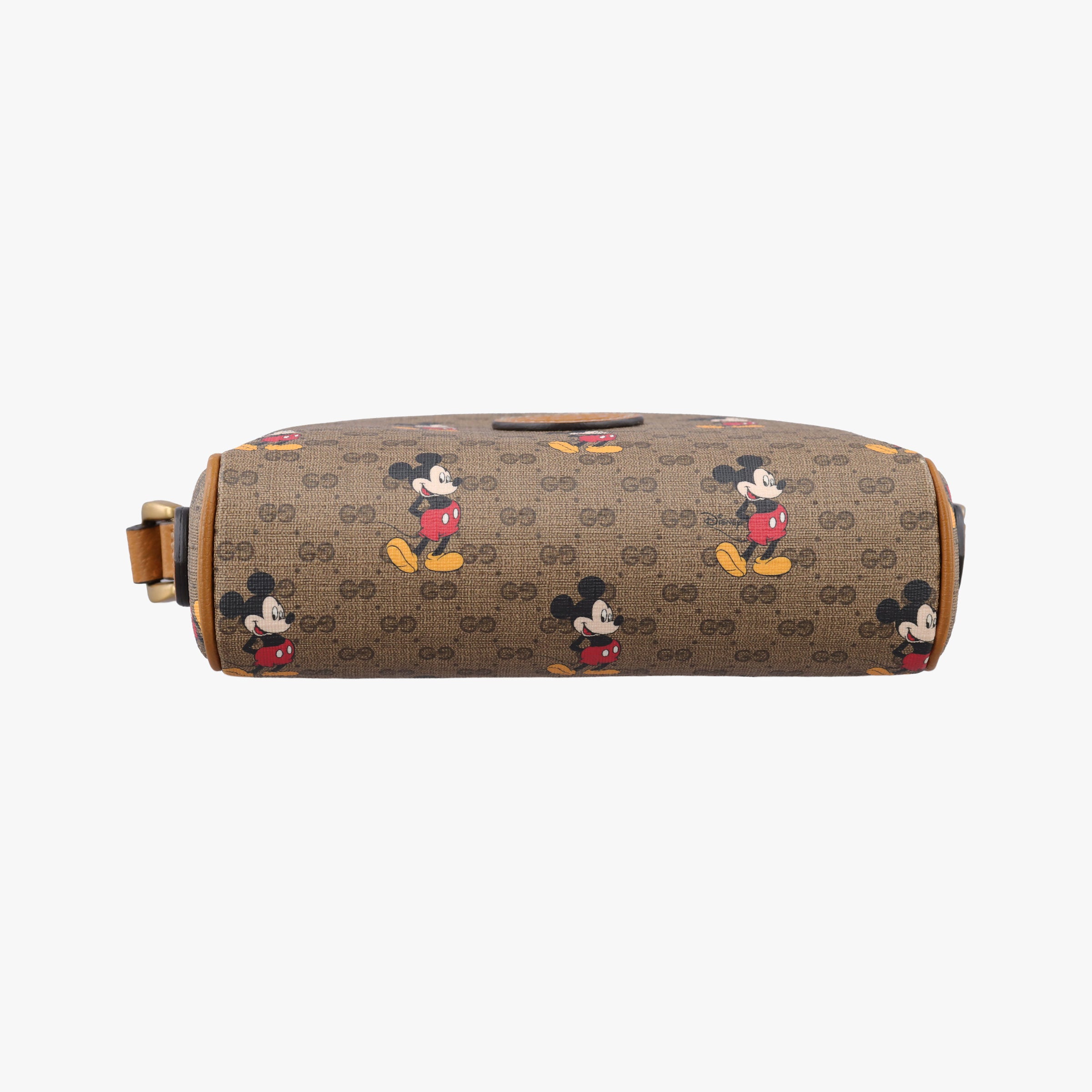 Pre-owned Gucci Mickey Mouse Disney collaboration Brown×Multicolour PVC coated canvas×Leather 602536 shoulderbag | stylenewstar