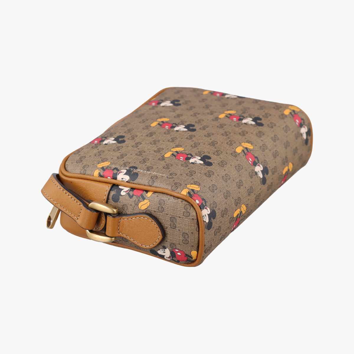 Pre-owned Gucci Mickey Mouse Disney collaboration Brown×Multicolour PVC coated canvas×Leather 602536 shoulderbag | stylenewstar