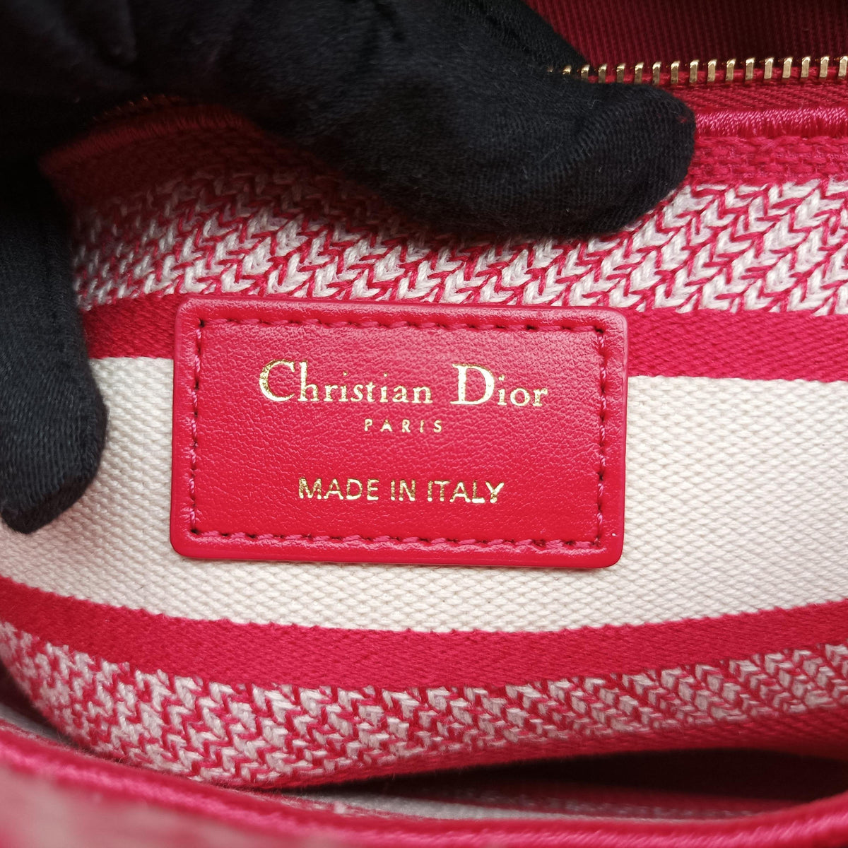 Pre-owned Christian Dior D-Lite Medium Royaume Pink canvas  shoulderbag | stylenewstar