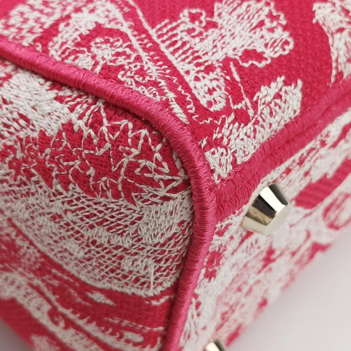 Pre-owned Christian Dior D-Lite Medium Royaume Pink canvas  shoulderbag | stylenewstar