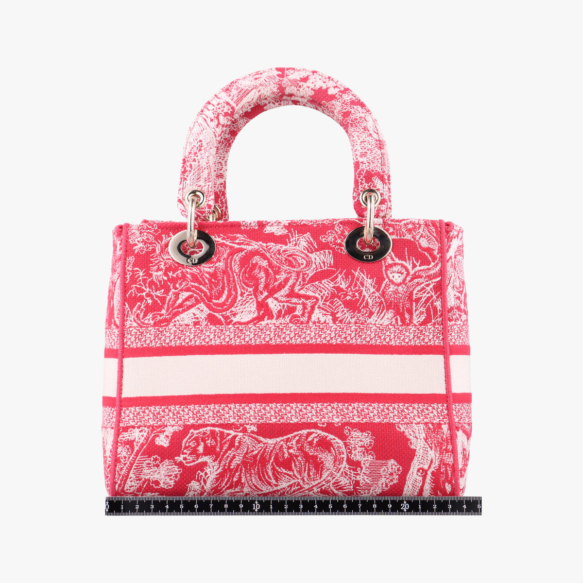 Pre-owned Christian Dior D-Lite Medium Royaume Pink canvas  shoulderbag | stylenewstar