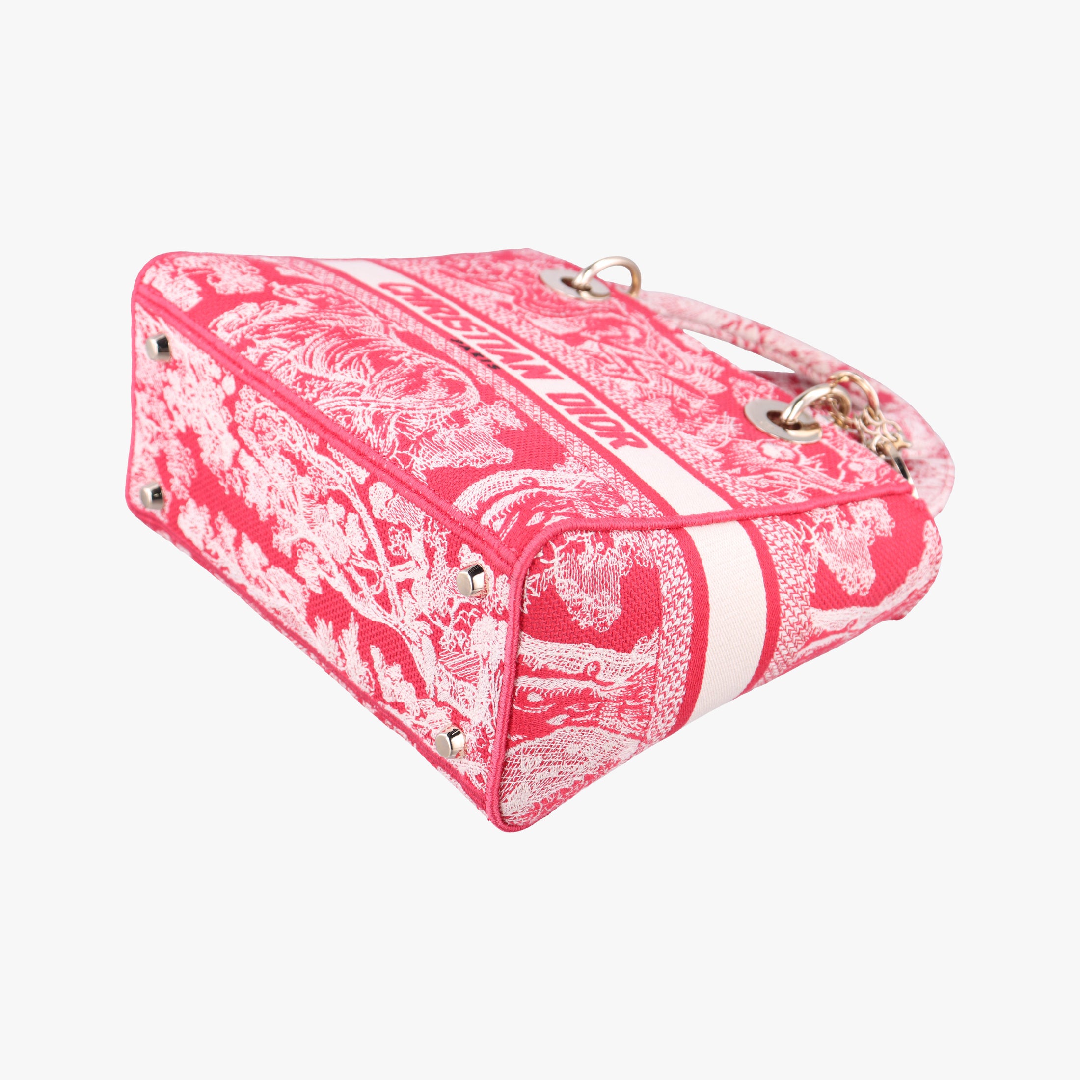 Pre-owned Christian Dior D-Lite Medium Royaume Pink canvas  shoulderbag | stylenewstar