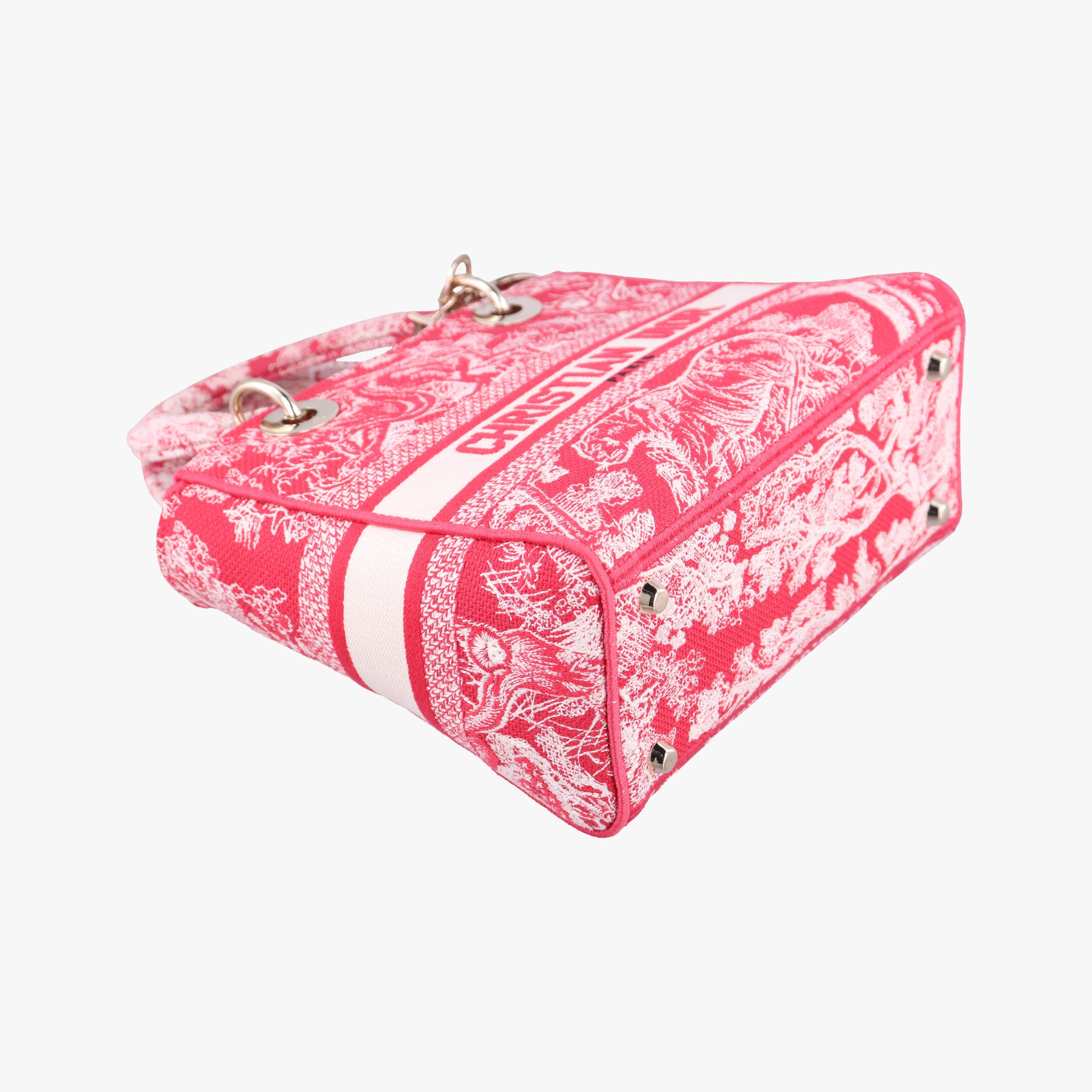 Pre-owned Christian Dior D-Lite Medium Royaume Pink canvas  shoulderbag | stylenewstar