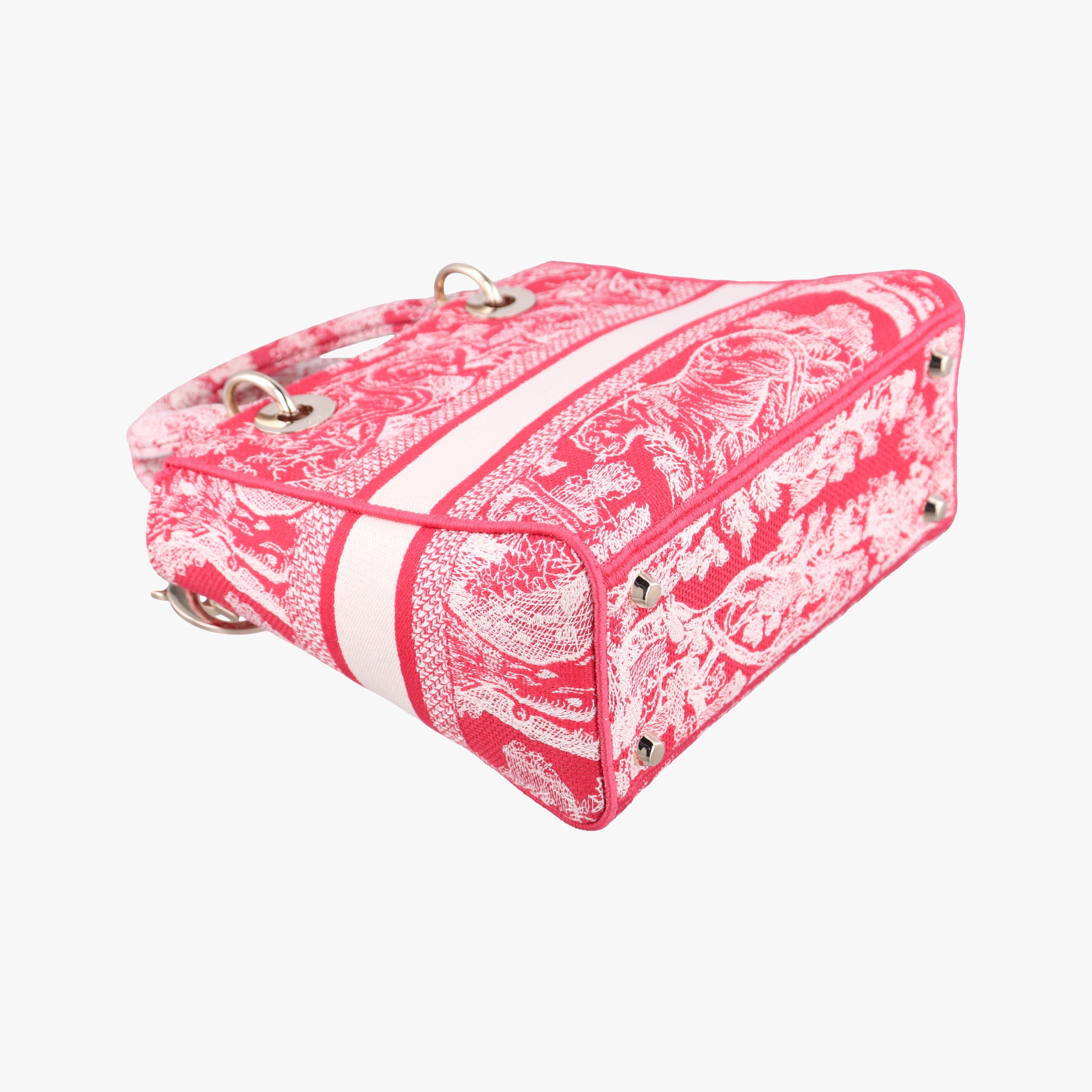 Pre-owned Christian Dior D-Lite Medium Royaume Pink canvas  shoulderbag | stylenewstar