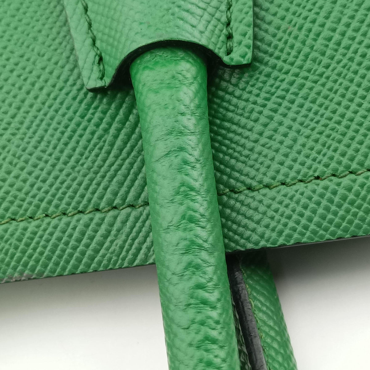 Pre-owned Prada Double Cuir Green SAFFIANO Leather B2756T handbag | stylenewstar