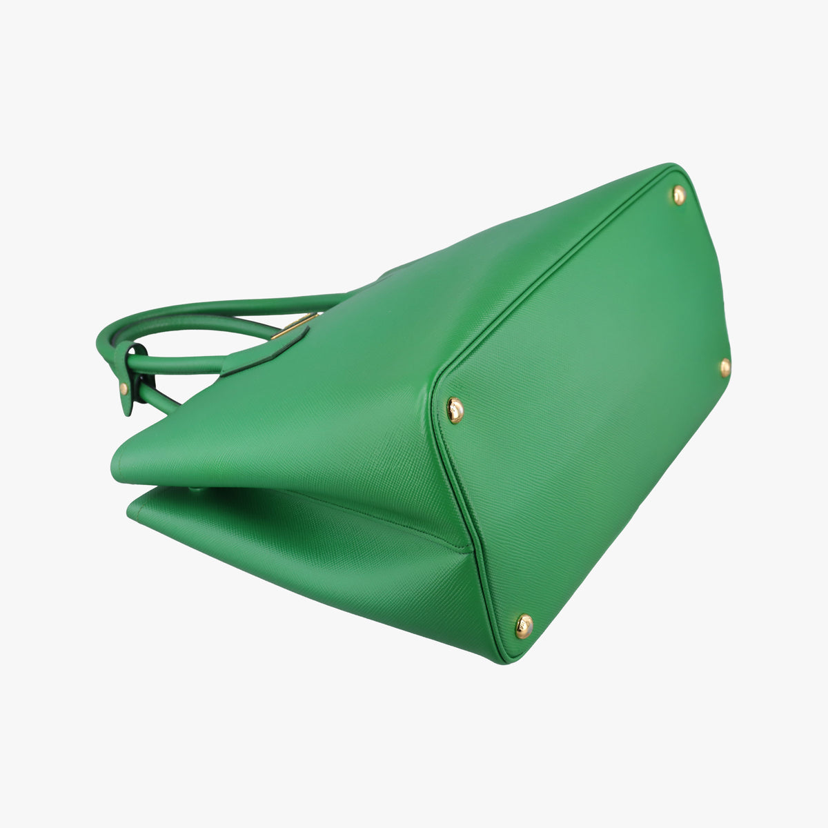 Pre-owned Prada Double Cuir Green SAFFIANO Leather B2756T handbag | stylenewstar