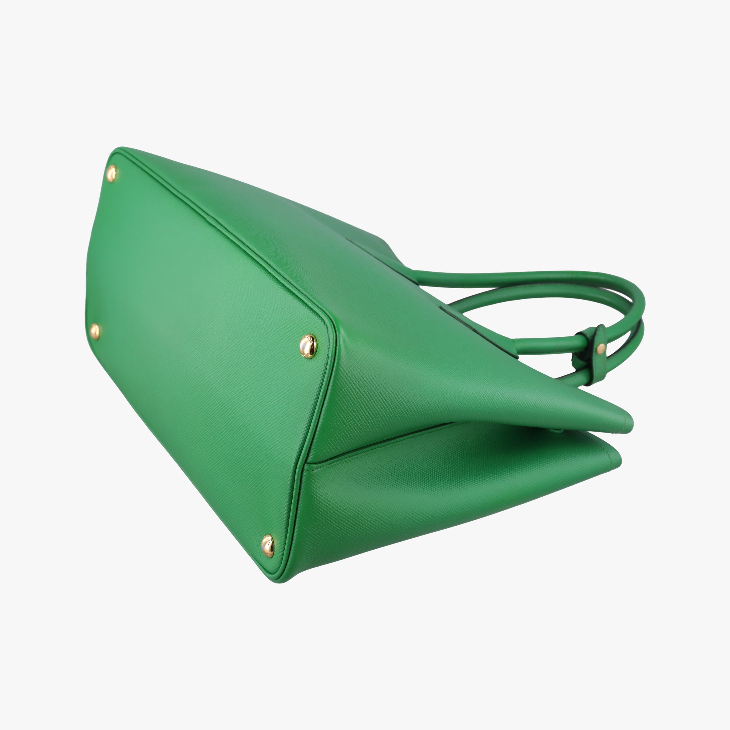 Pre-owned Prada Double Cuir Green SAFFIANO Leather B2756T handbag | stylenewstar