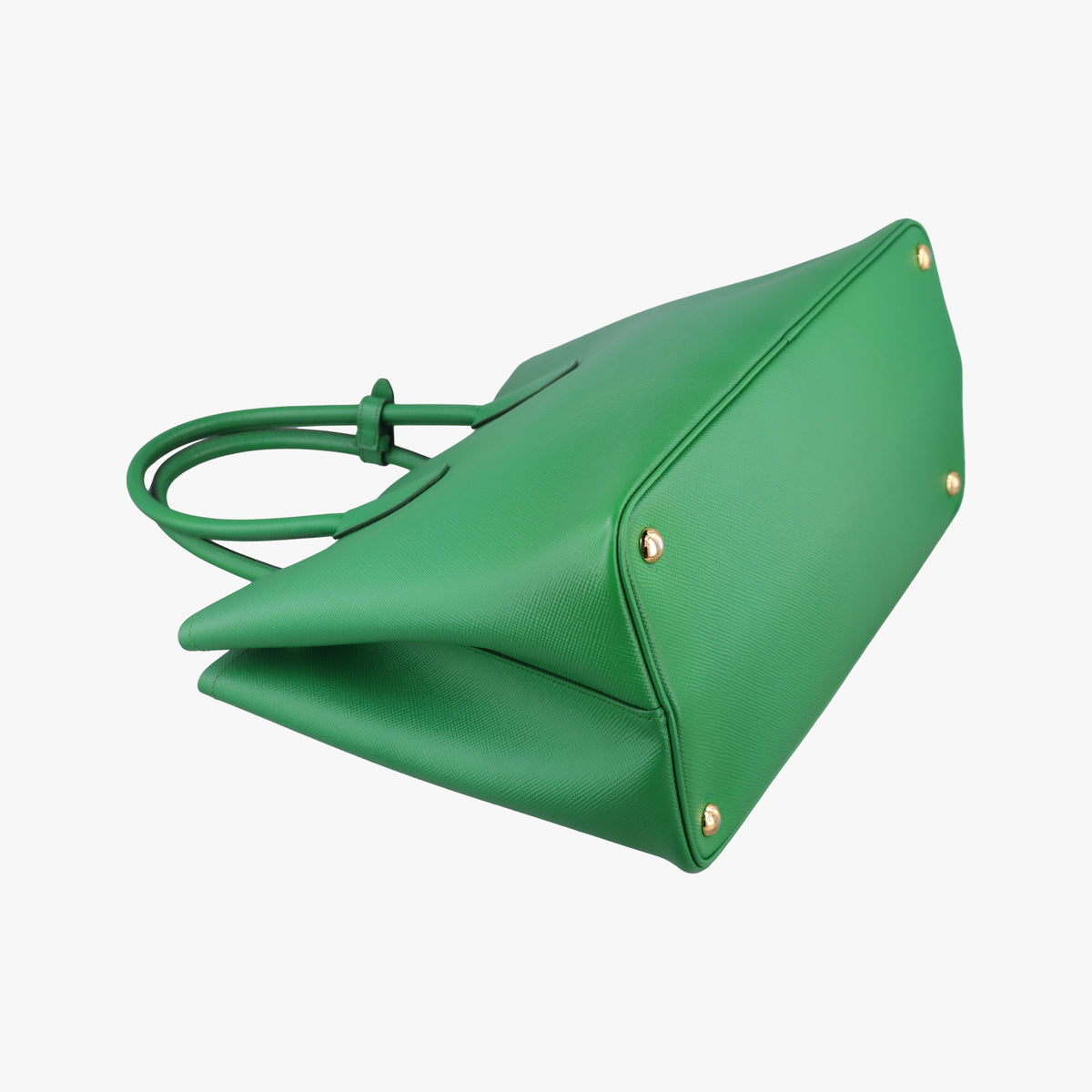 Pre-owned Prada Double Cuir Green SAFFIANO Leather B2756T handbag | stylenewstar