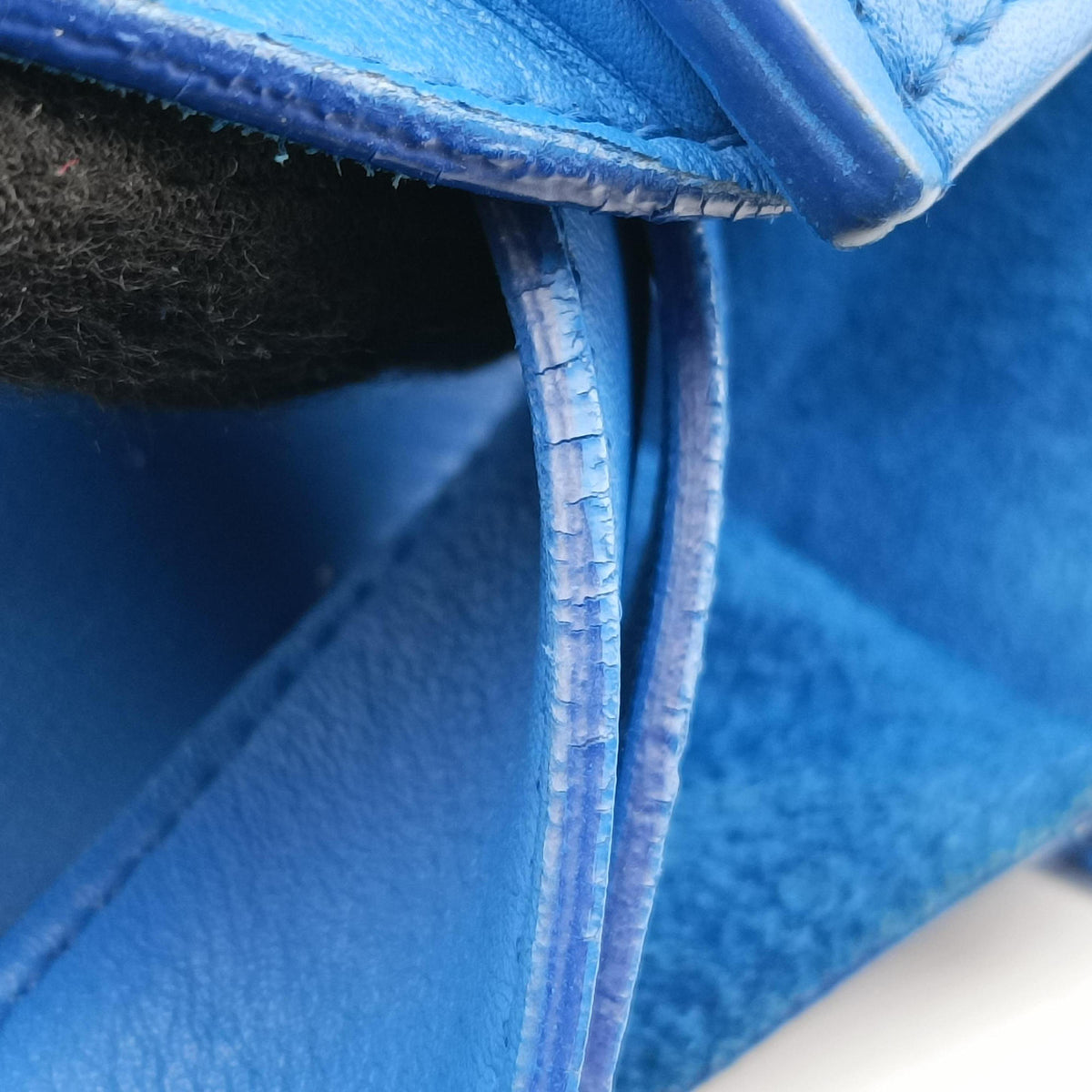 Vintage Celine Luggage Square Phantom Blue Leather  handbag | stylenewstar