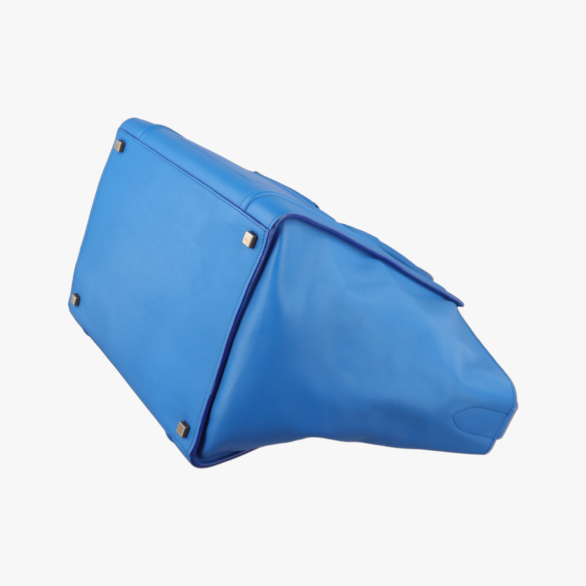 Vintage Celine Luggage Square Phantom Blue Leather  handbag | stylenewstar