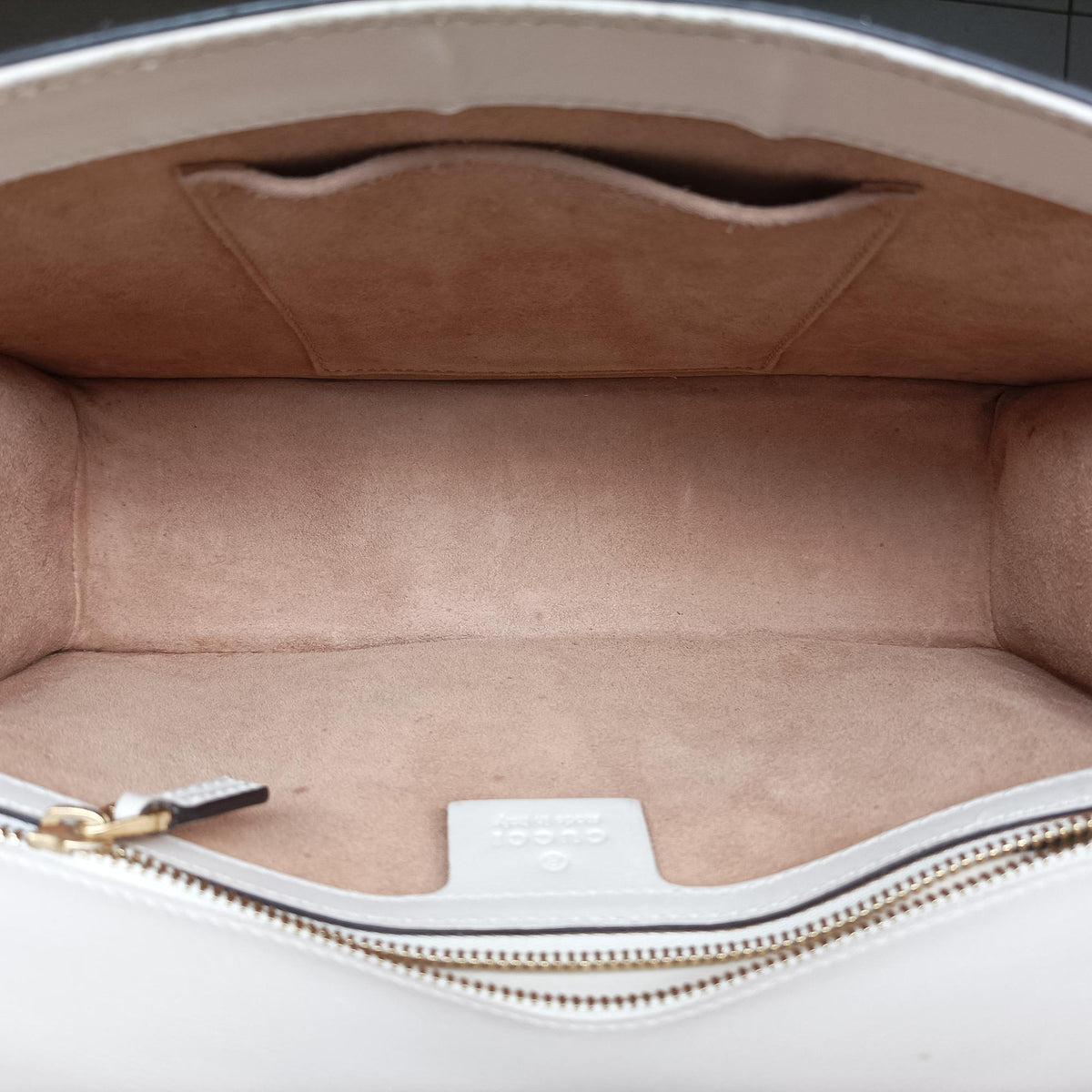 Pre-owned Gucci Sylvie Ivory×navy×red Leather 421882 shoulderbag | stylenewstar