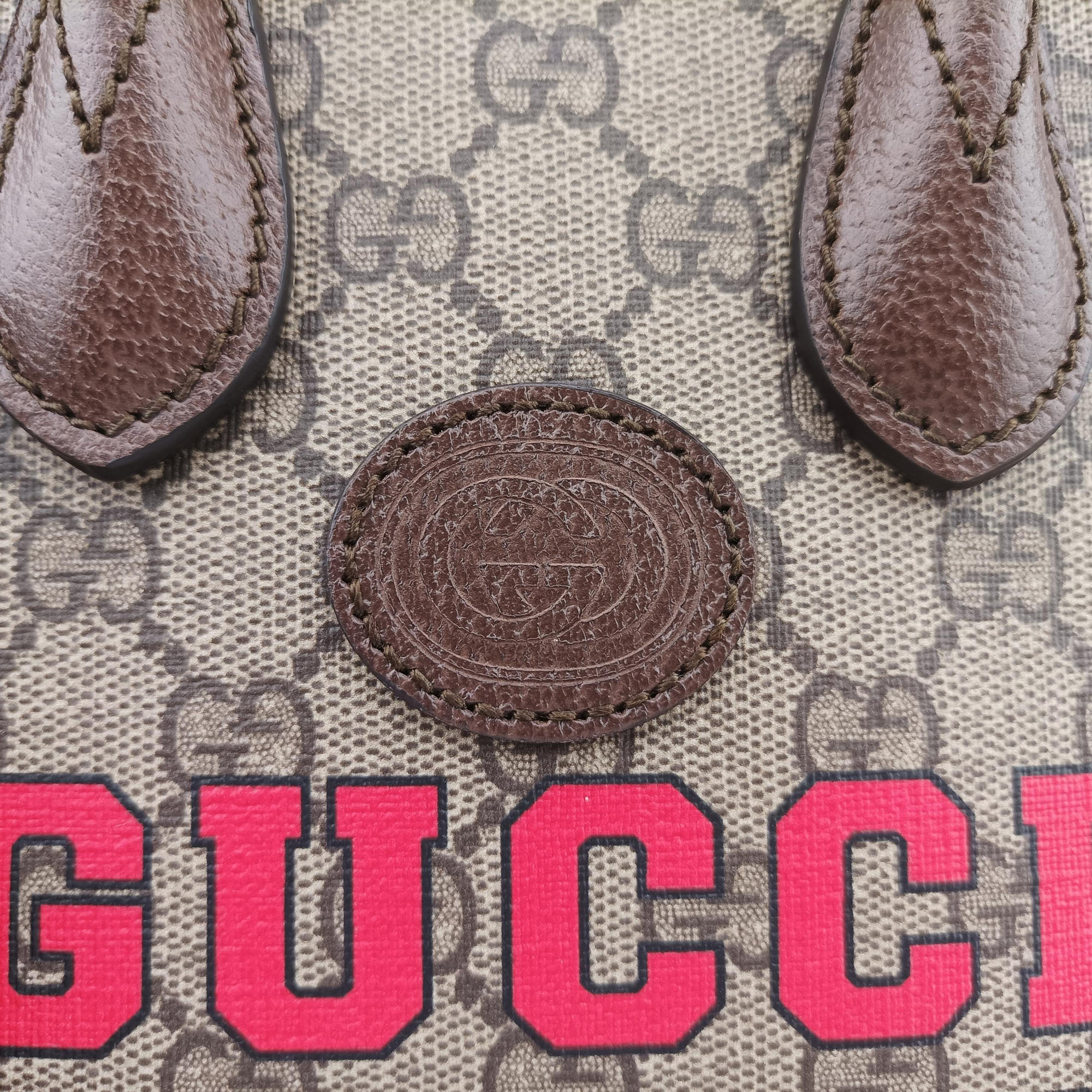 Vintage Gucci Interlocking G Tiger Mini Brown PVC coated canvas×Leather 671623 shoulderbag | stylenewstar