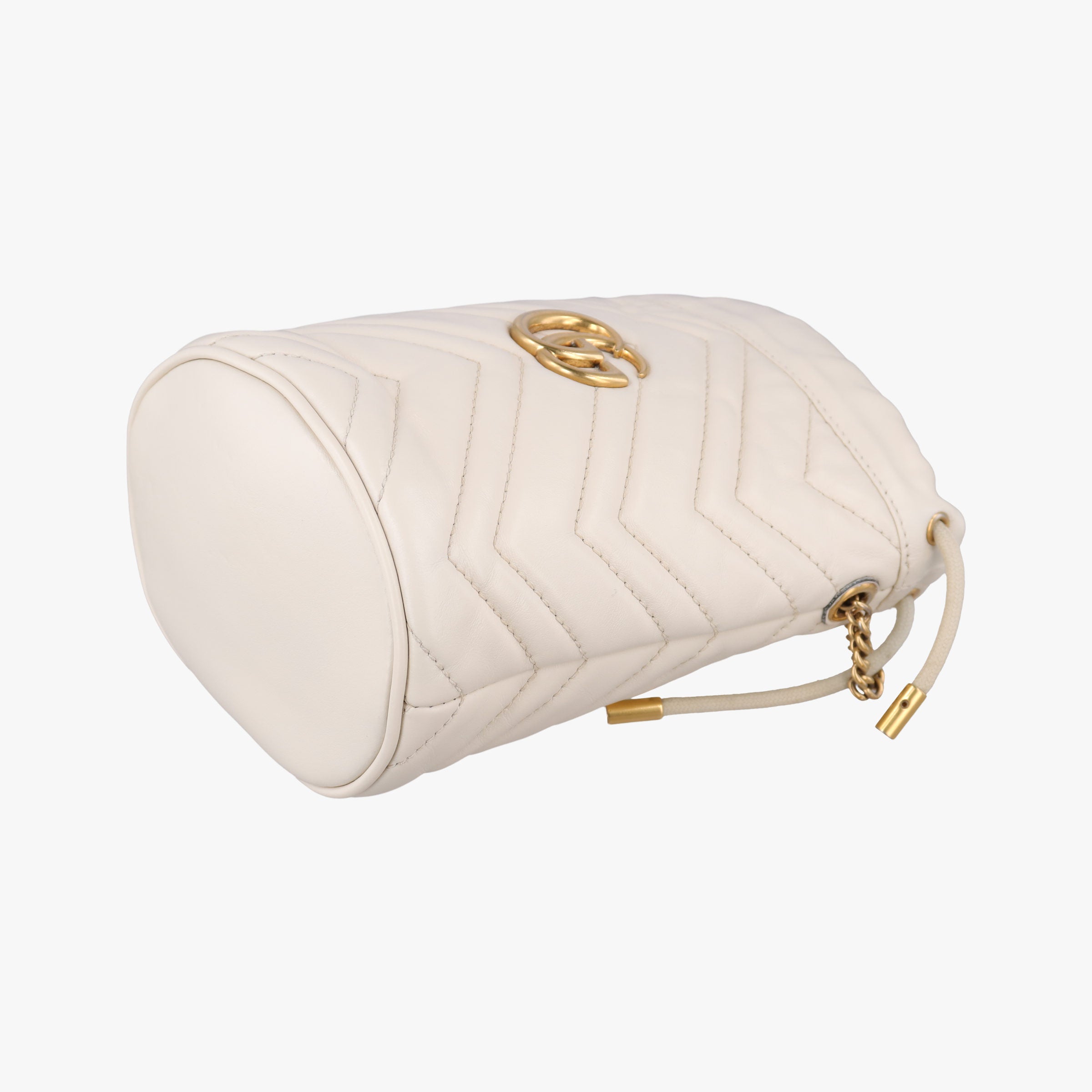 Pre-owned Gucci GG Marmont White Leather 575163 shoulderbag | stylenewstar