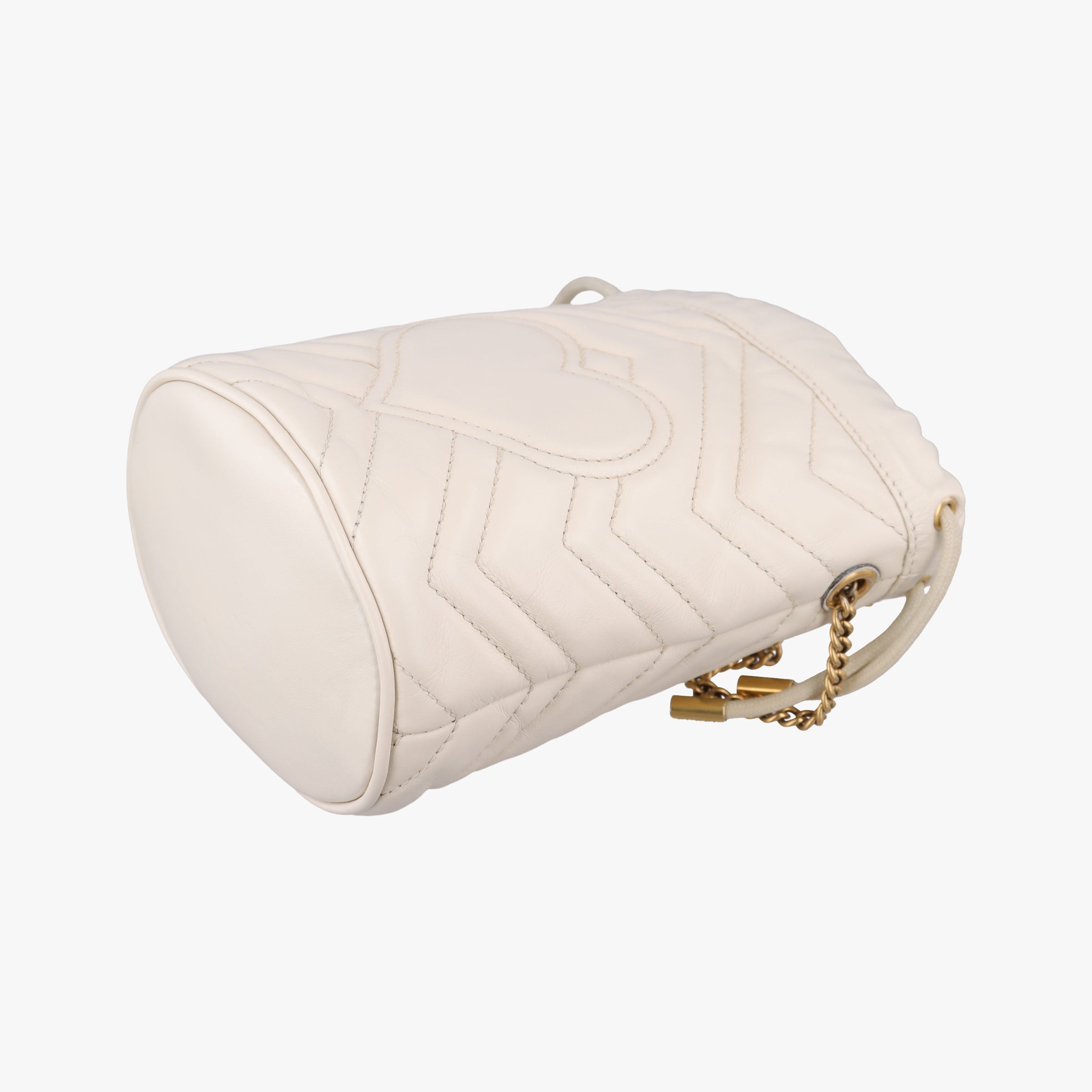 Pre-owned Gucci GG Marmont White Leather 575163 shoulderbag | stylenewstar