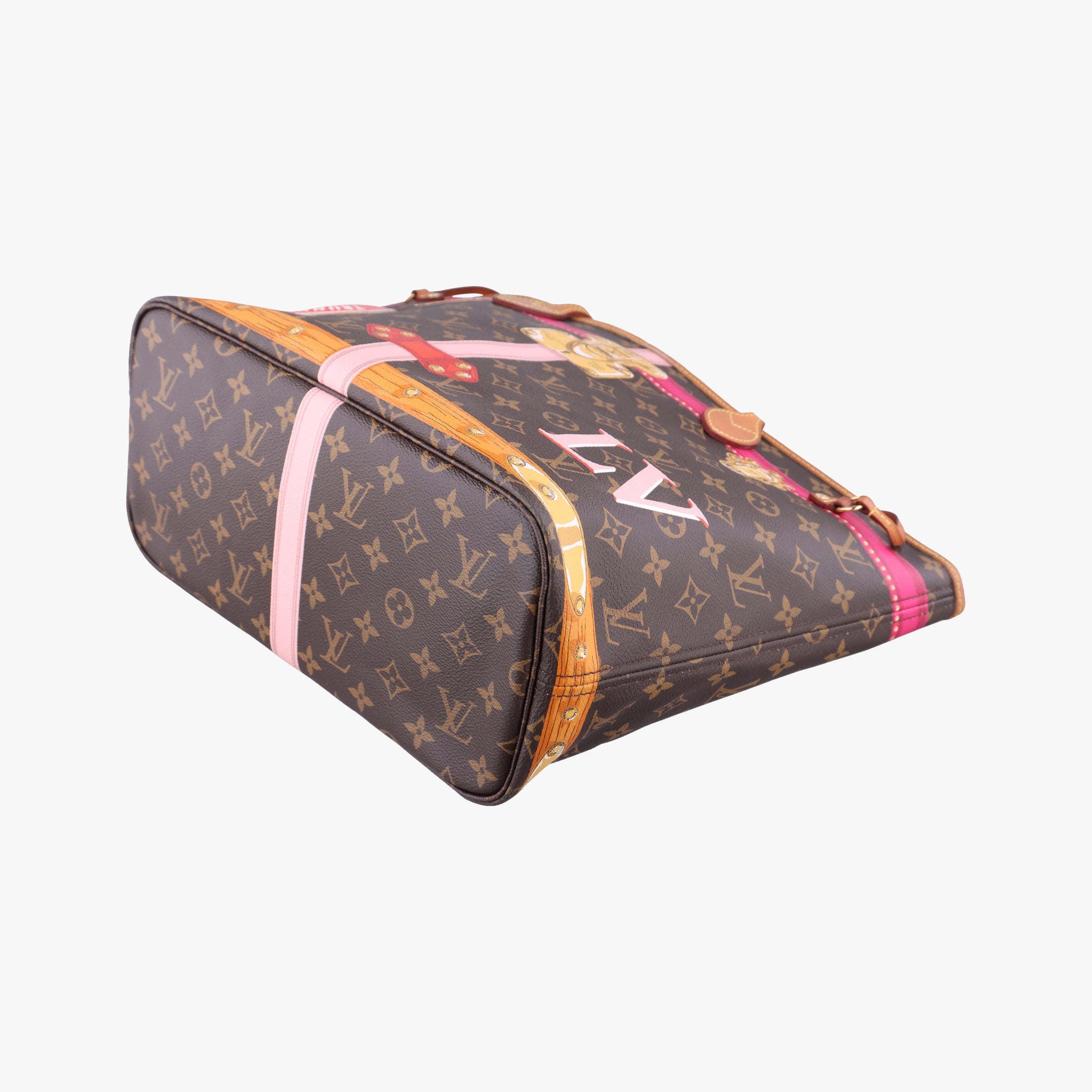 Secondhand Louis Vuitton Neverfull MM Summer Trunk brown×Multicolor Monogram Canvas M41390 handbag | stylenewstar