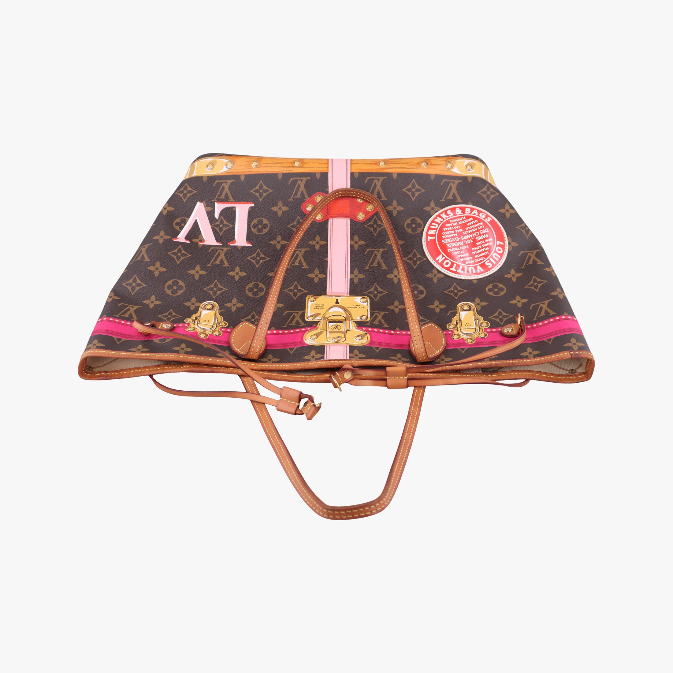 Secondhand Louis Vuitton Neverfull MM Summer Trunk brown×Multicolor Monogram Canvas M41390 handbag | stylenewstar