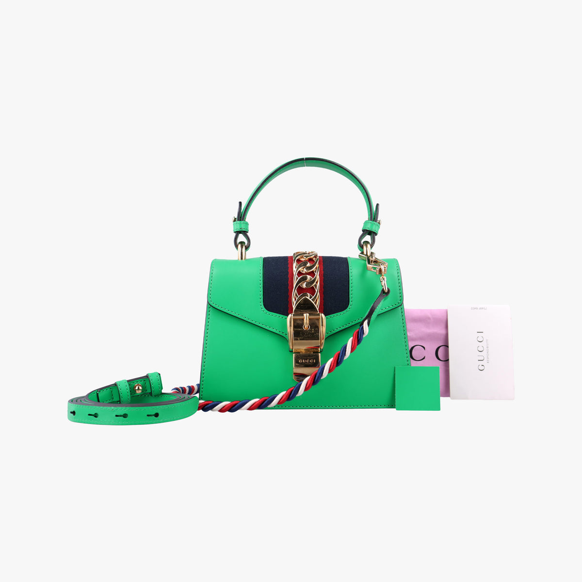 Secondhand Gucci Sylvie Green Leather 470270 shoulderbag | stylenewstar