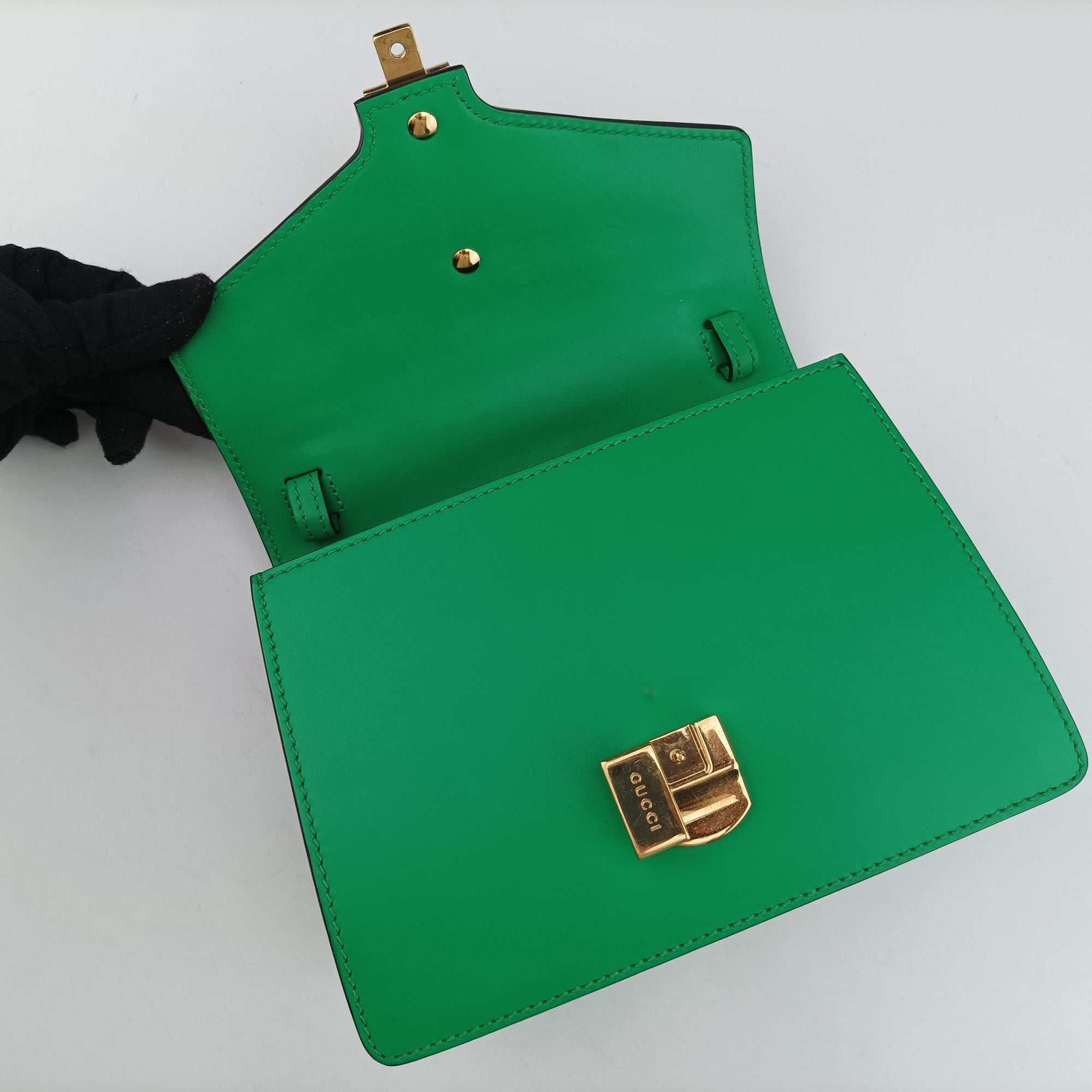 Secondhand Gucci Sylvie Green Leather 470270 shoulderbag | stylenewstar