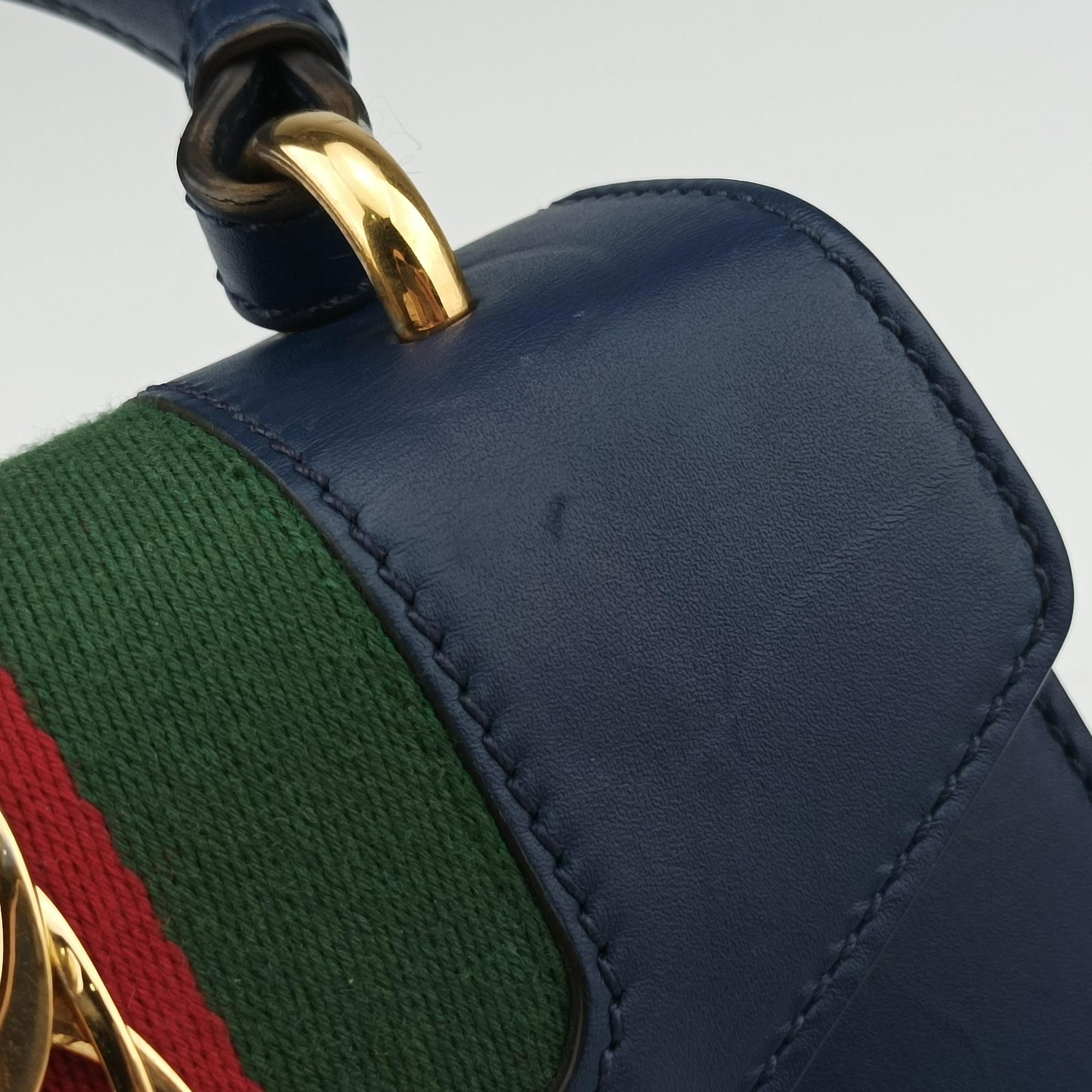 Pre-owned Gucci Sylvie Blue Leather 470270 shoulderbag | stylenewstar