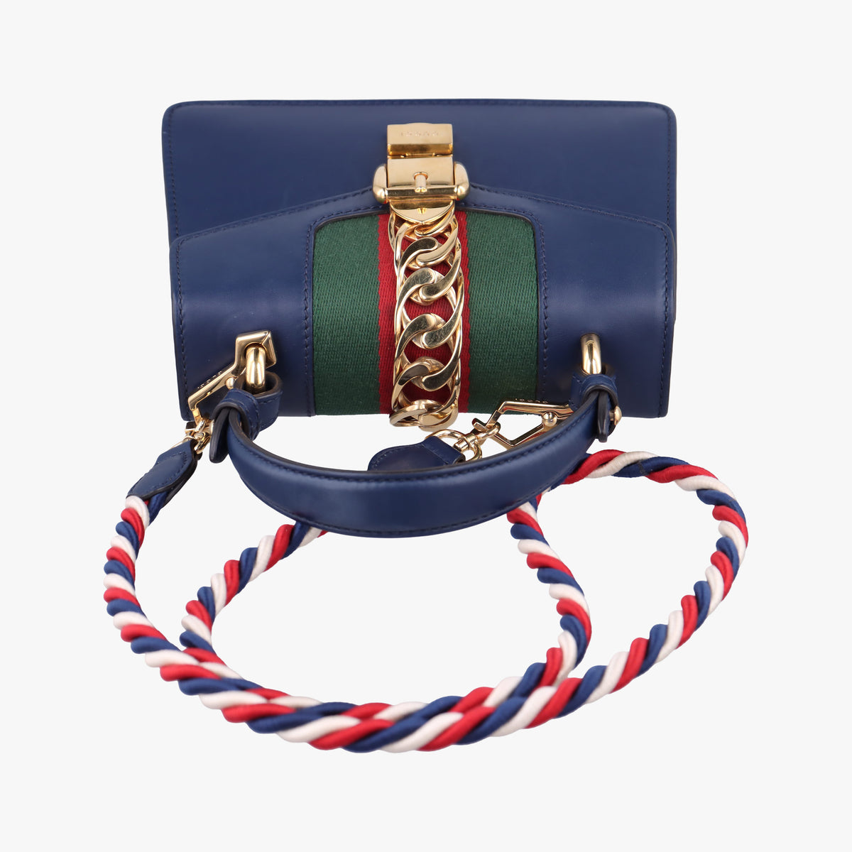 Pre-owned Gucci Sylvie Blue Leather 470270 shoulderbag | stylenewstar