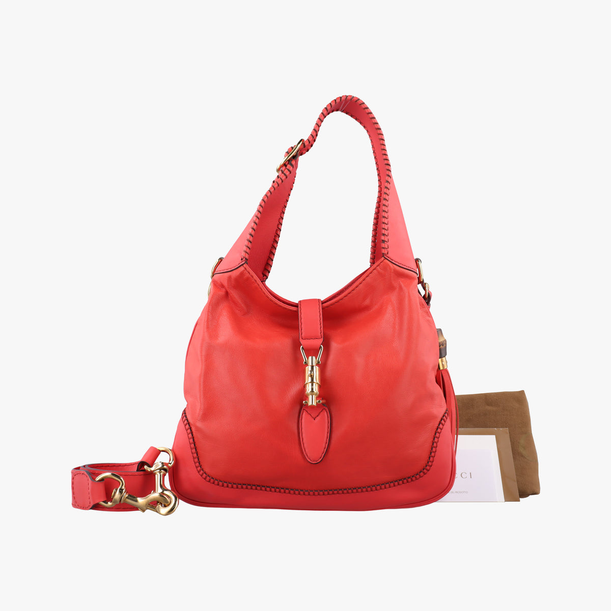 Pre-owned Gucci New Jackie Orange Leather 219725 shoulderbag | stylenewstar
