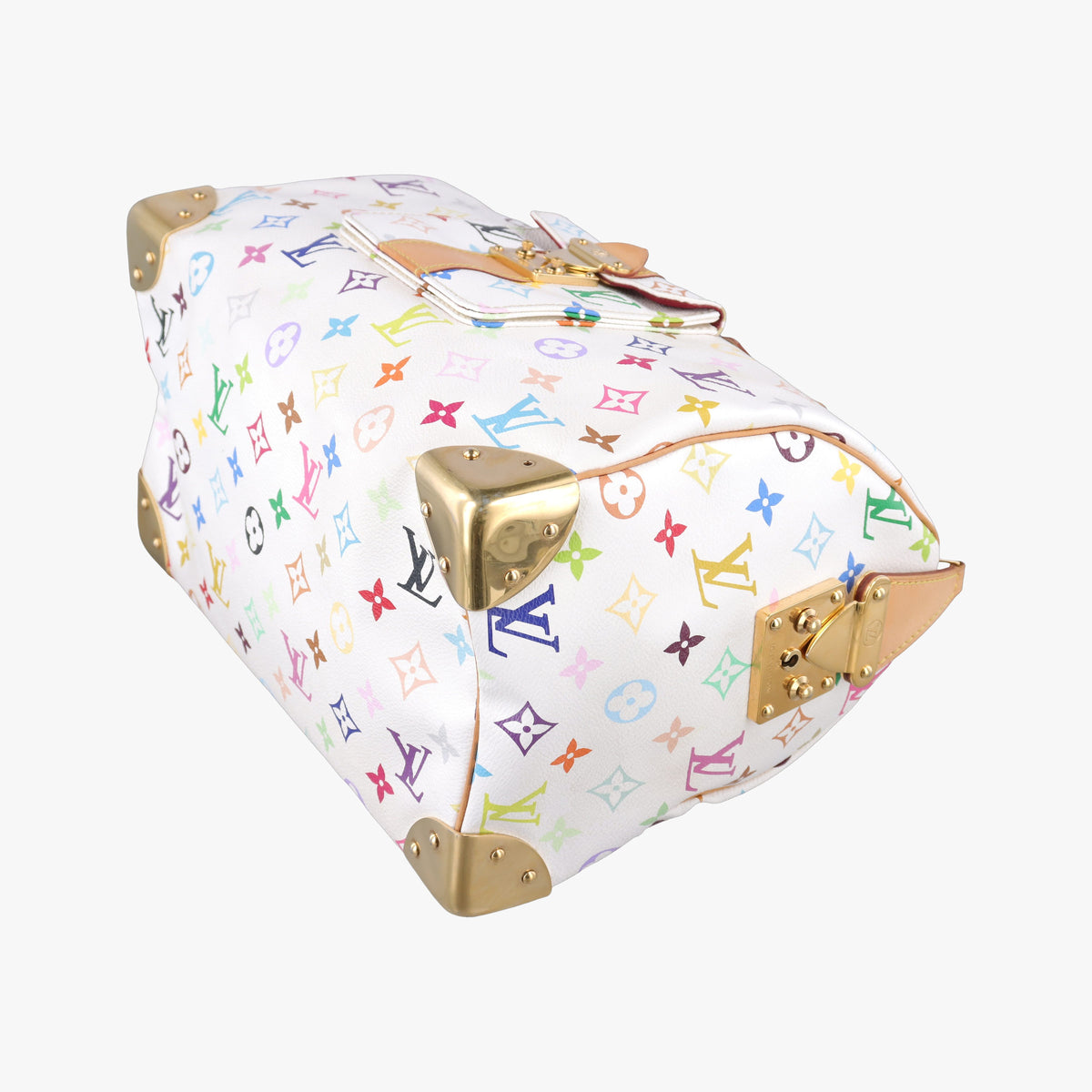 Pre-owned Louis Vuitton Speedy 30 white Monogram Multicolor M92643 handbag | stylenewstar