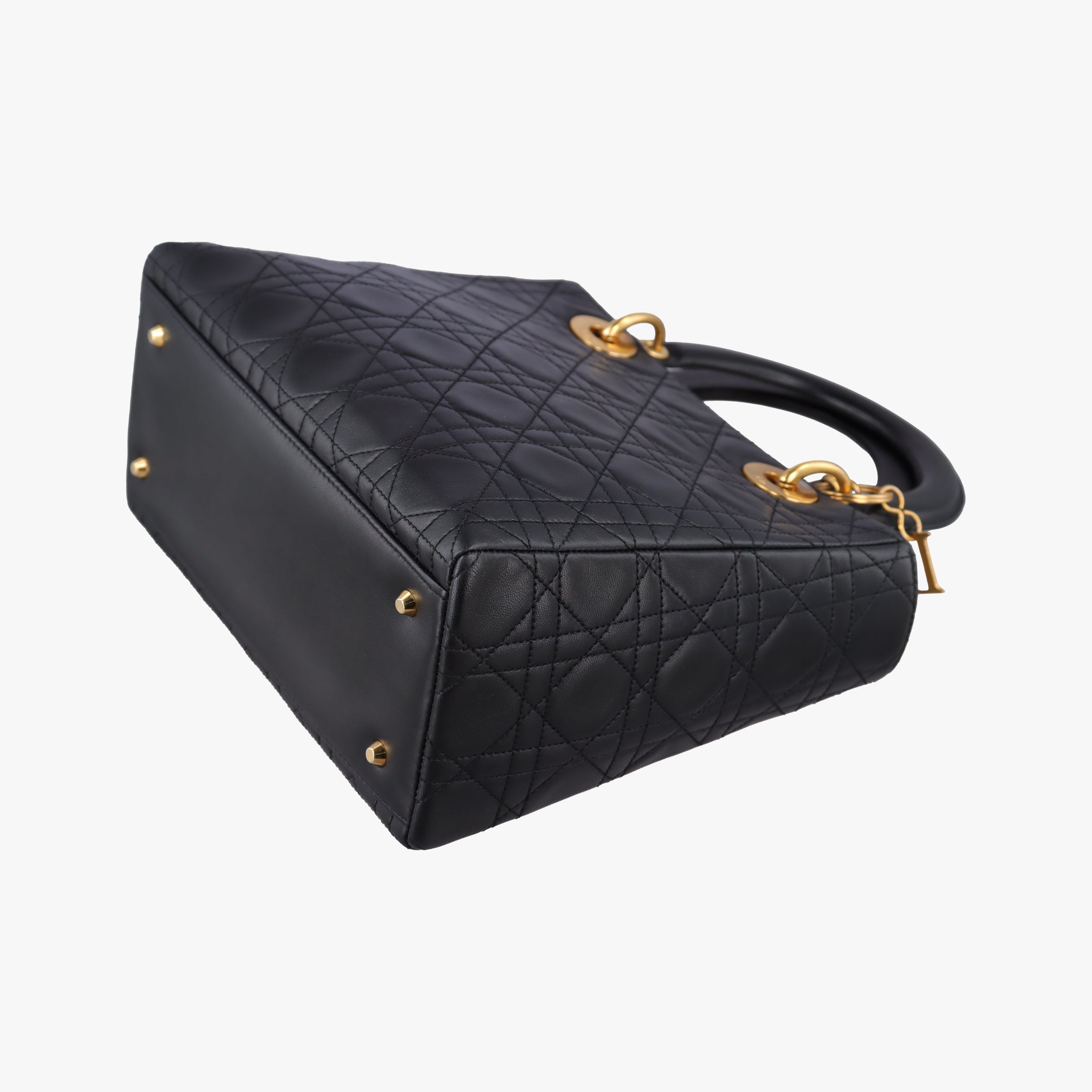 Pre-owned Christian Dior Lady Dior Black lambskin  handbag | stylenewstar