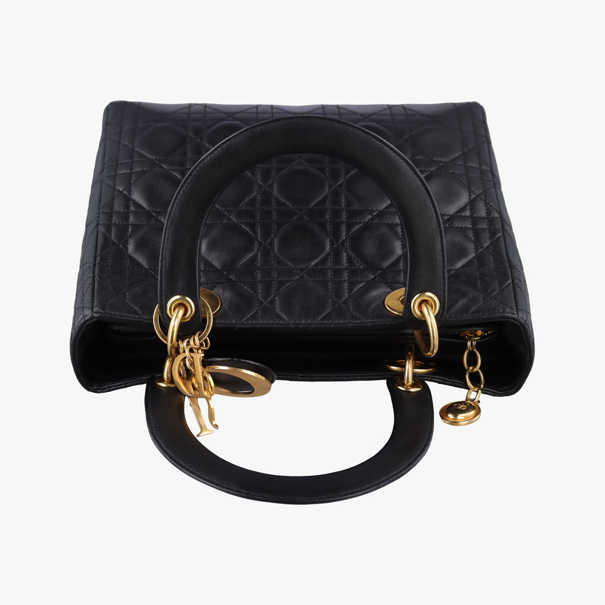 Pre-owned Christian Dior Lady Dior Black lambskin  handbag | stylenewstar