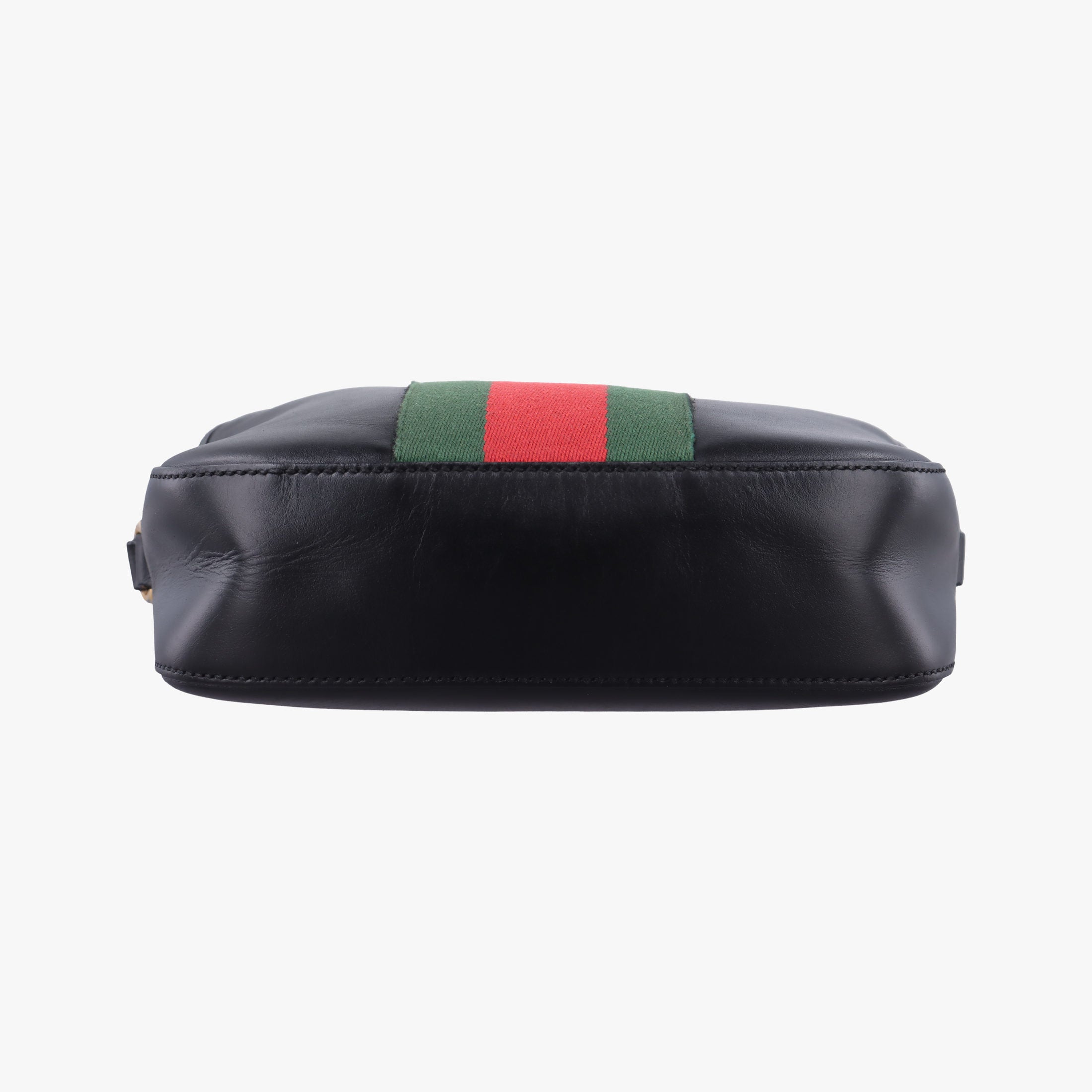 Pre-owned Gucci Bee Web Black Leather 412008 shoulderbag | stylenewstar