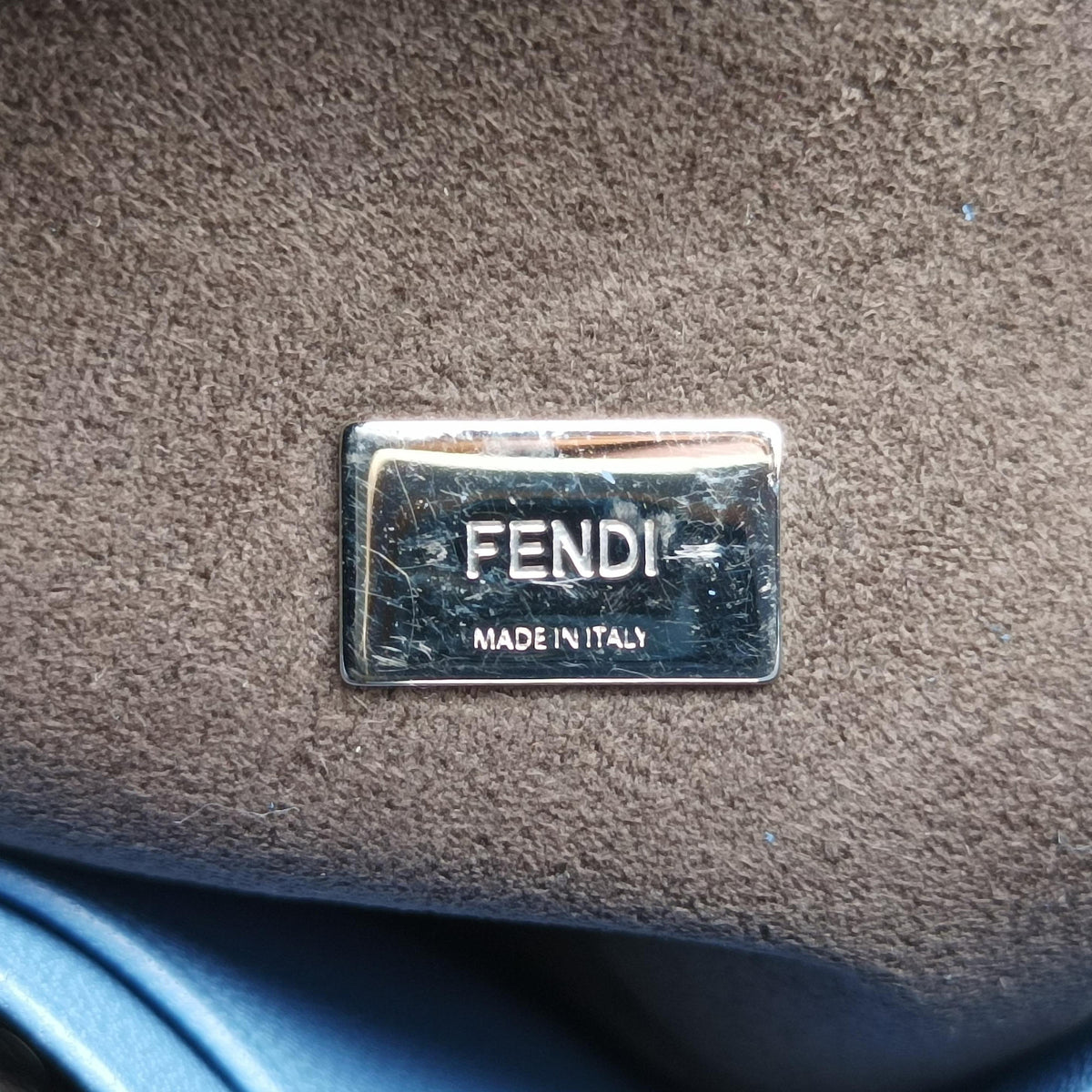 Pre-owned Fendi Micro Peekaboo Blue Leather 8M0355 shoulderbag | stylenewstar