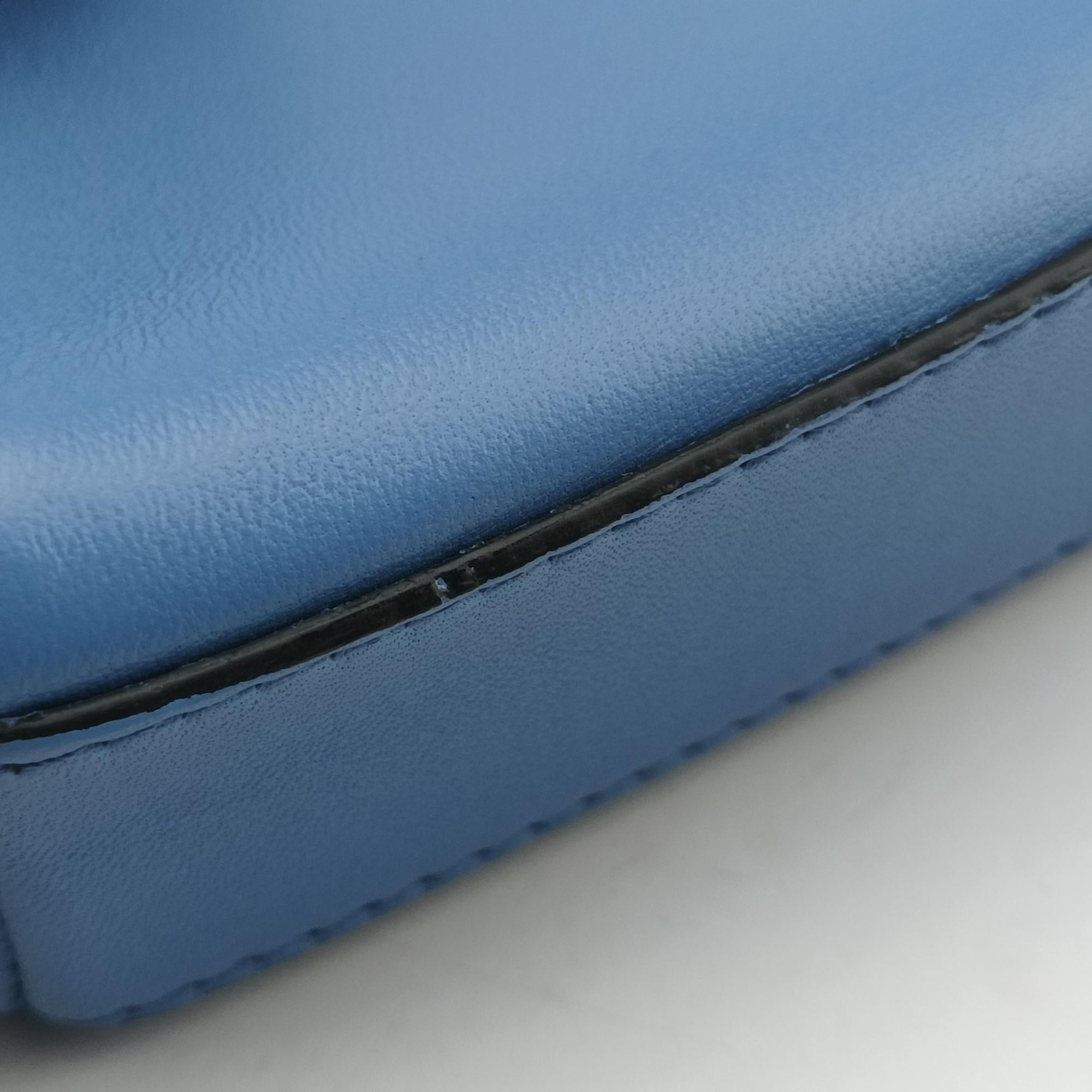 Pre-owned Fendi Micro Peekaboo Blue Leather 8M0355 shoulderbag | stylenewstar