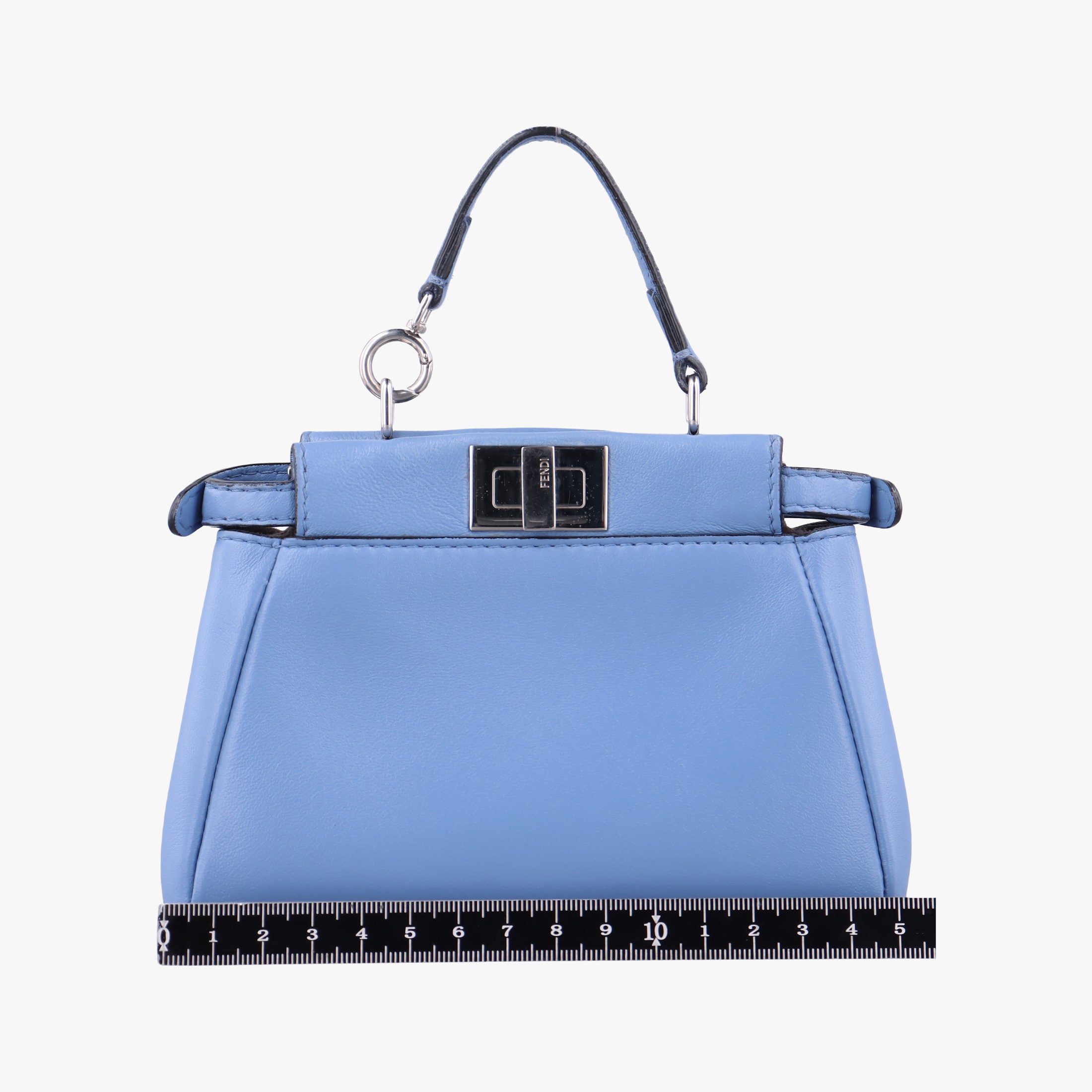 Pre-owned Fendi Micro Peekaboo Blue Leather 8M0355 shoulderbag | stylenewstar