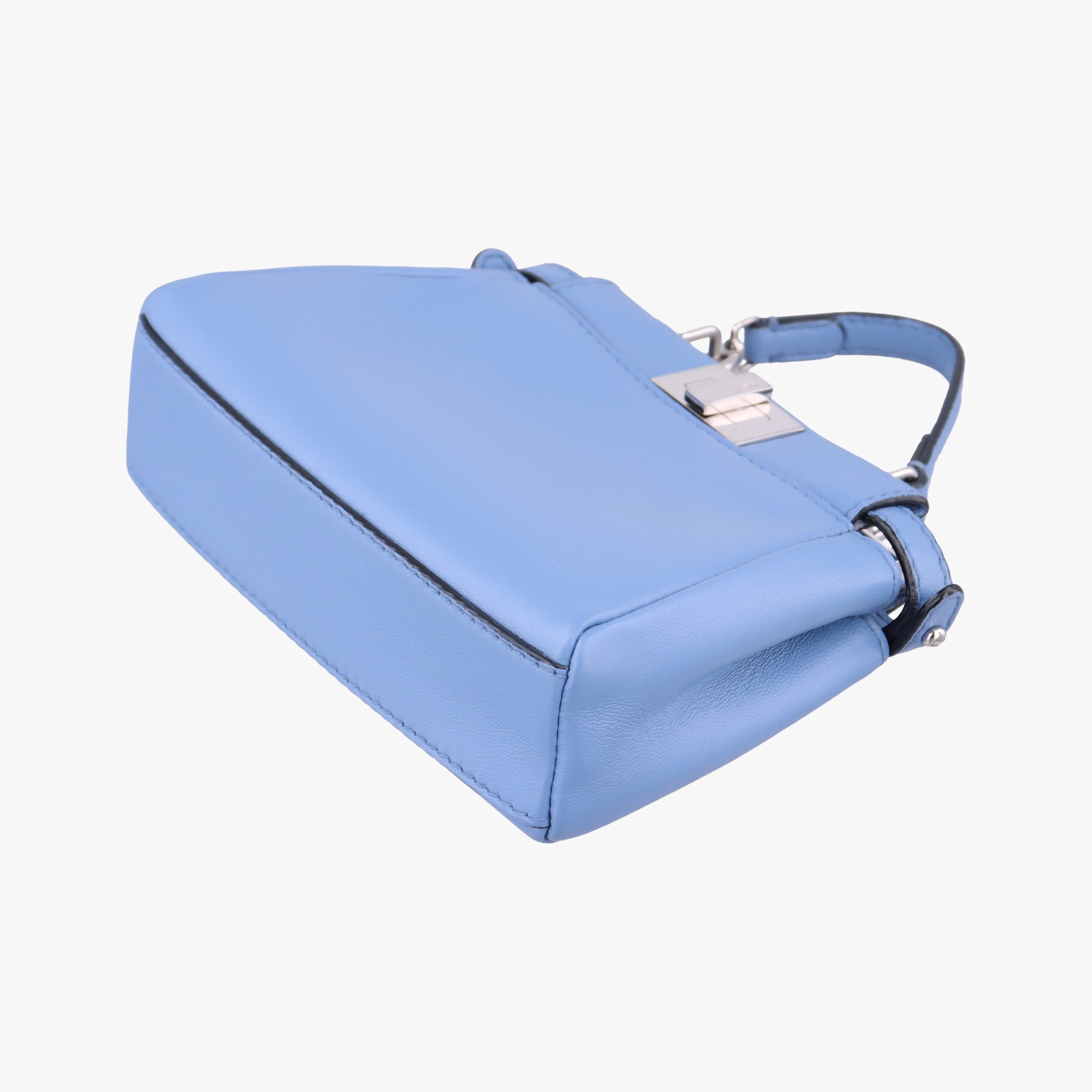 Pre-owned Fendi Micro Peekaboo Blue Leather 8M0355 shoulderbag | stylenewstar