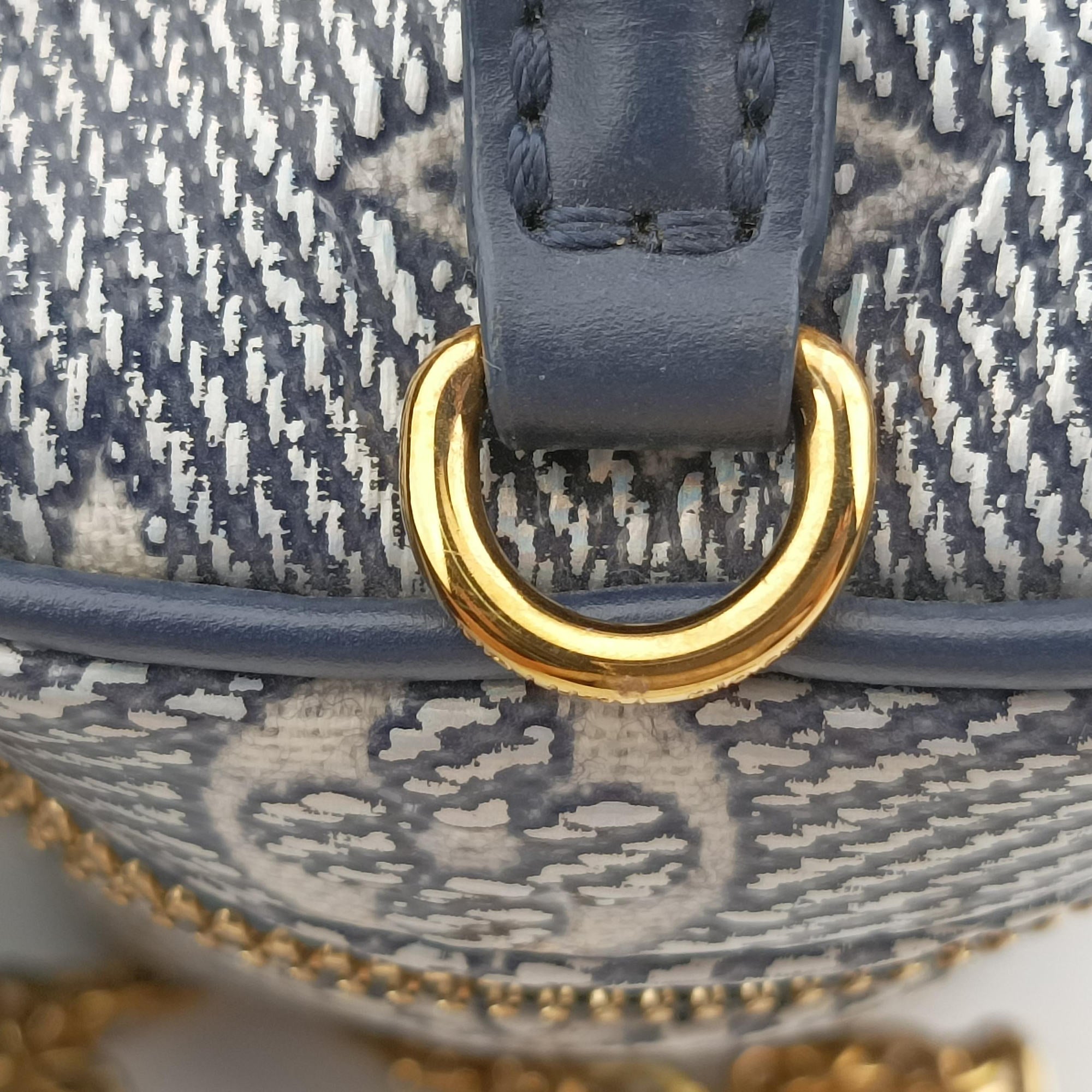 Pre-owned Louis Vuitton Micro Vanity Gray×Blue MONOGRAM JACQUARD DENIM M82467 shoulderbag | stylenewstar