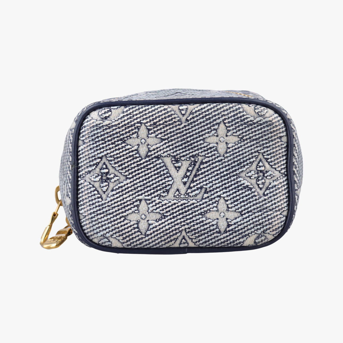 Pre-owned Louis Vuitton Micro Vanity Gray×Blue MONOGRAM JACQUARD DENIM M82467 shoulderbag | stylenewstar