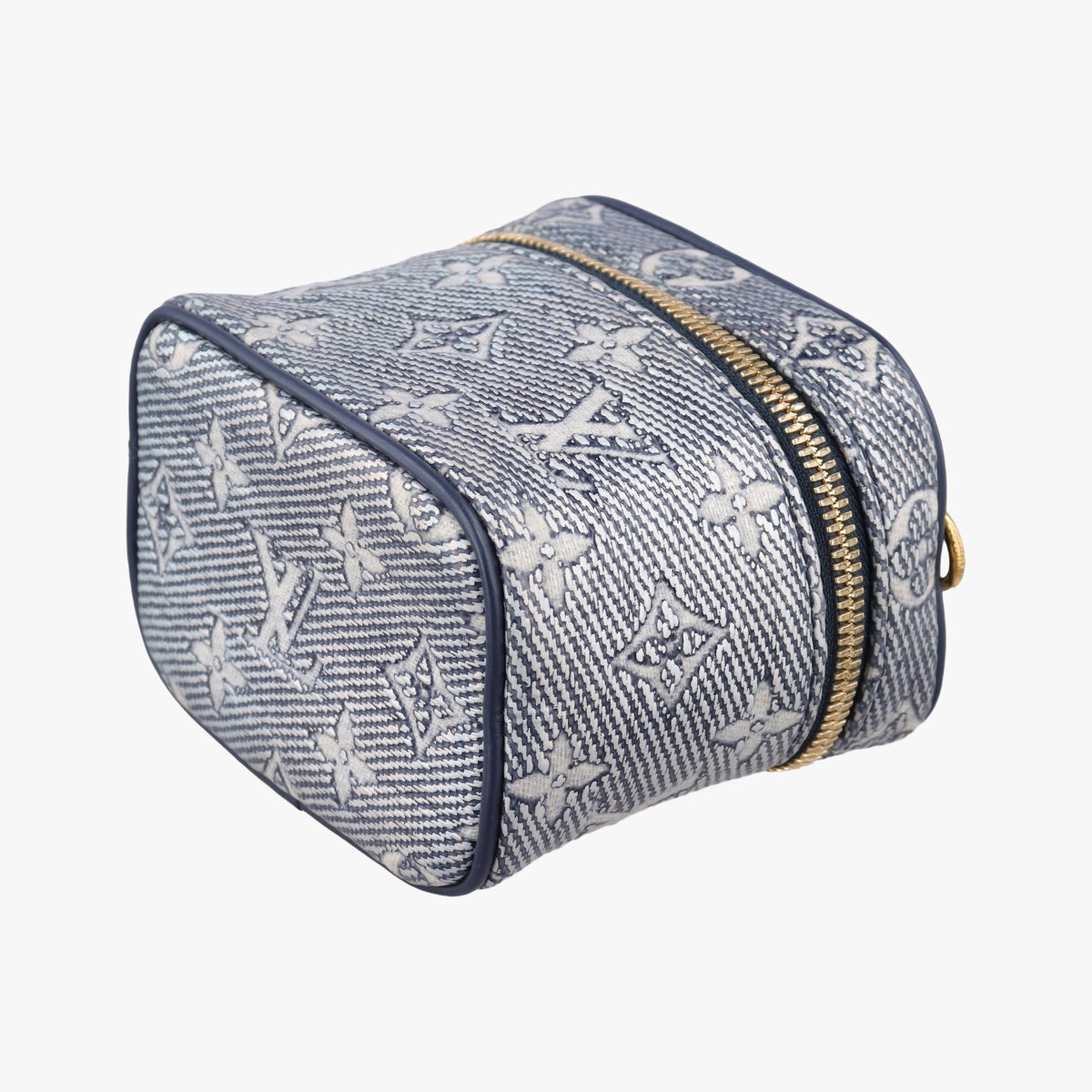 Pre-owned Louis Vuitton Micro Vanity Gray×Blue MONOGRAM JACQUARD DENIM M82467 shoulderbag | stylenewstar