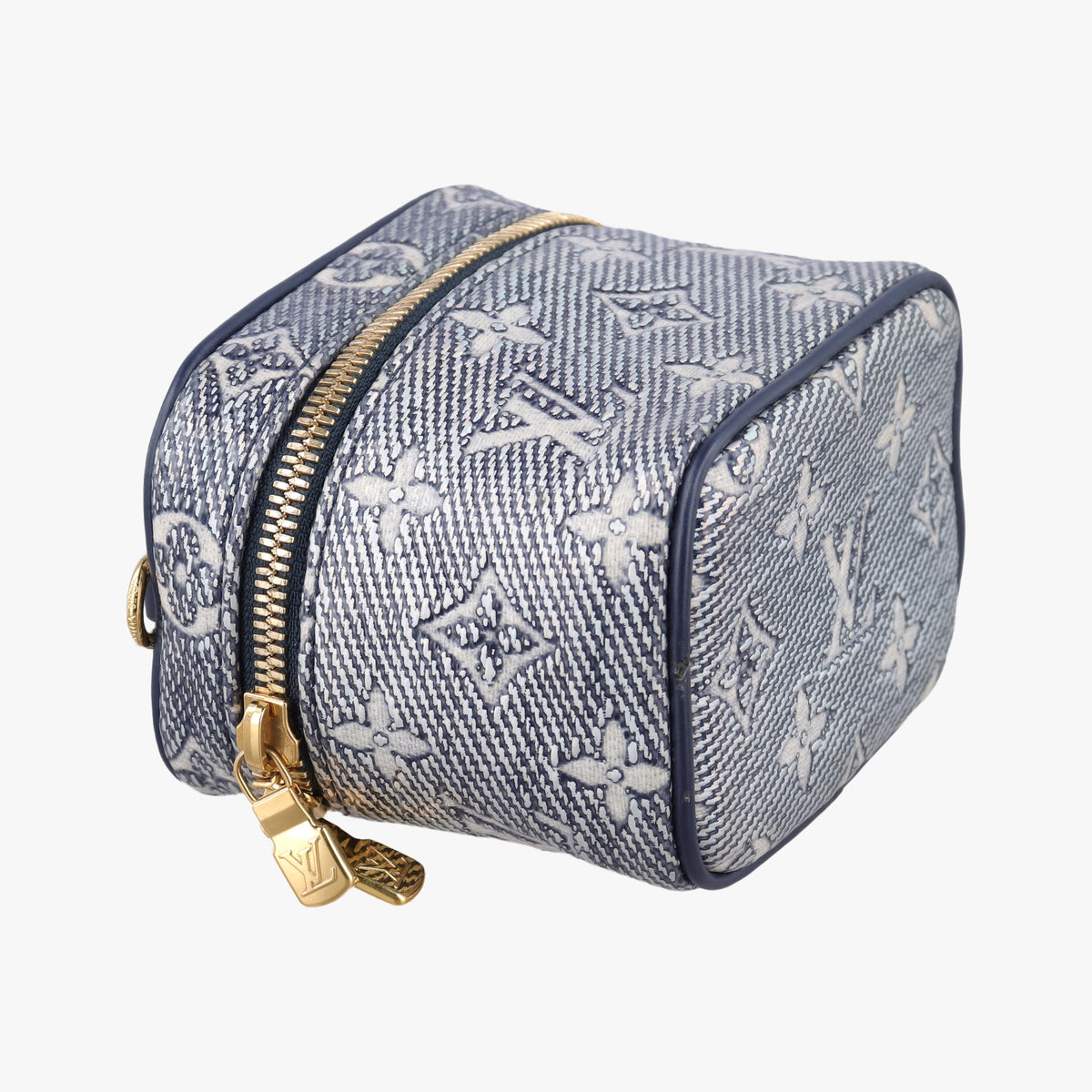 Pre-owned Louis Vuitton Micro Vanity Gray×Blue MONOGRAM JACQUARD DENIM M82467 shoulderbag | stylenewstar