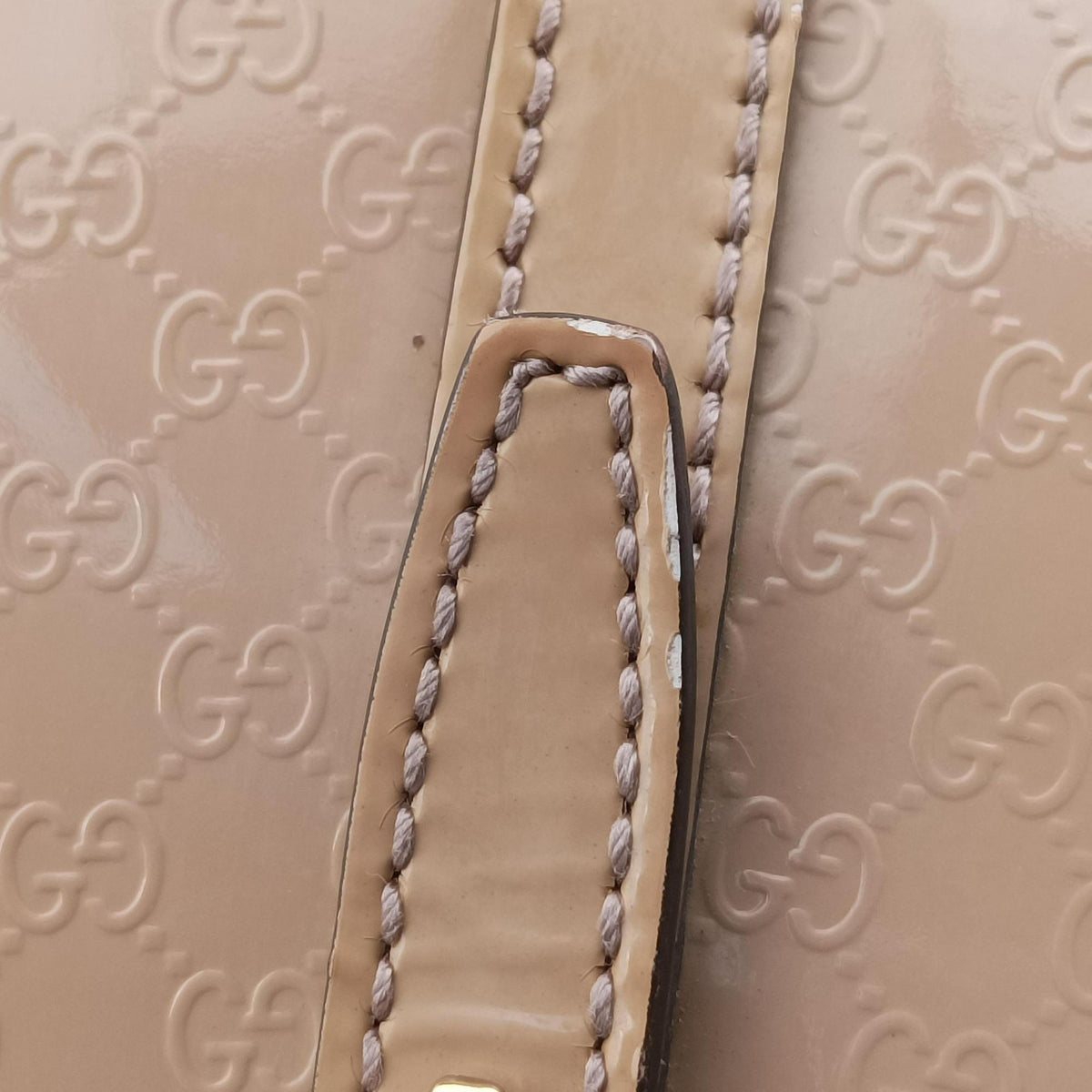 Pre-owned Gucci Microguccissima Beige Patent Leather 309614 shoulderbag | stylenewstar
